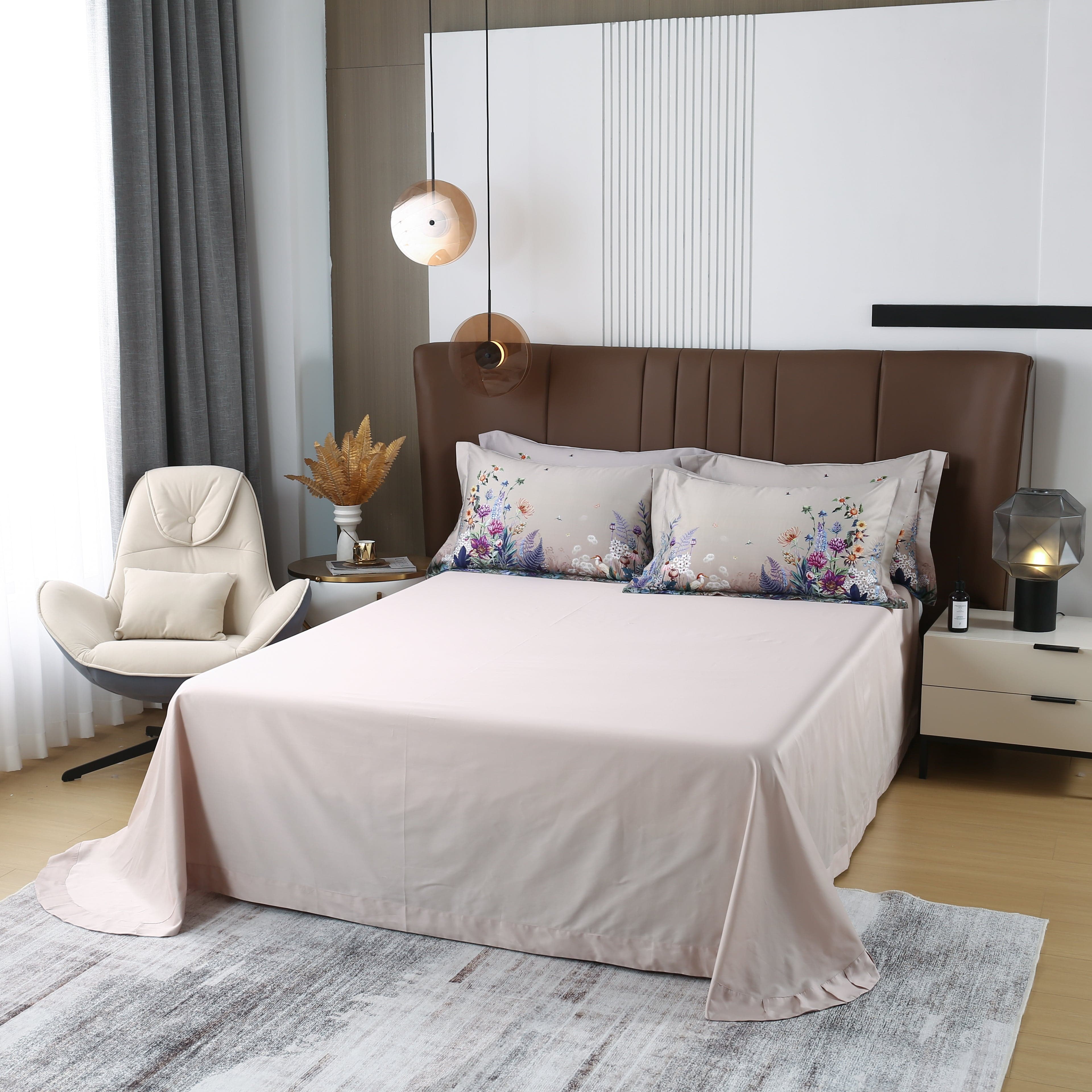 Purple Flowers - Bed Sheet