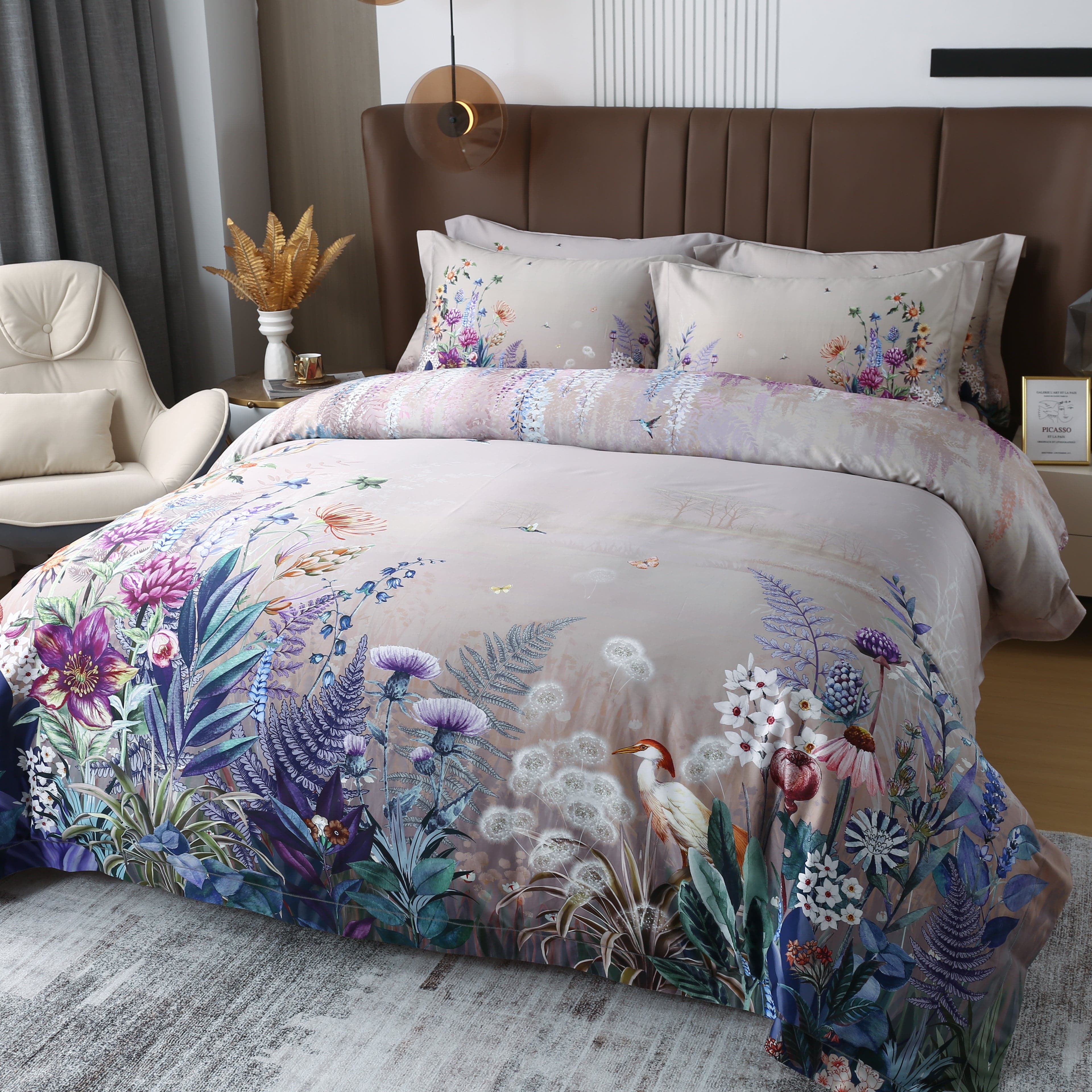 Purple Flowers - Pillowcase Pair