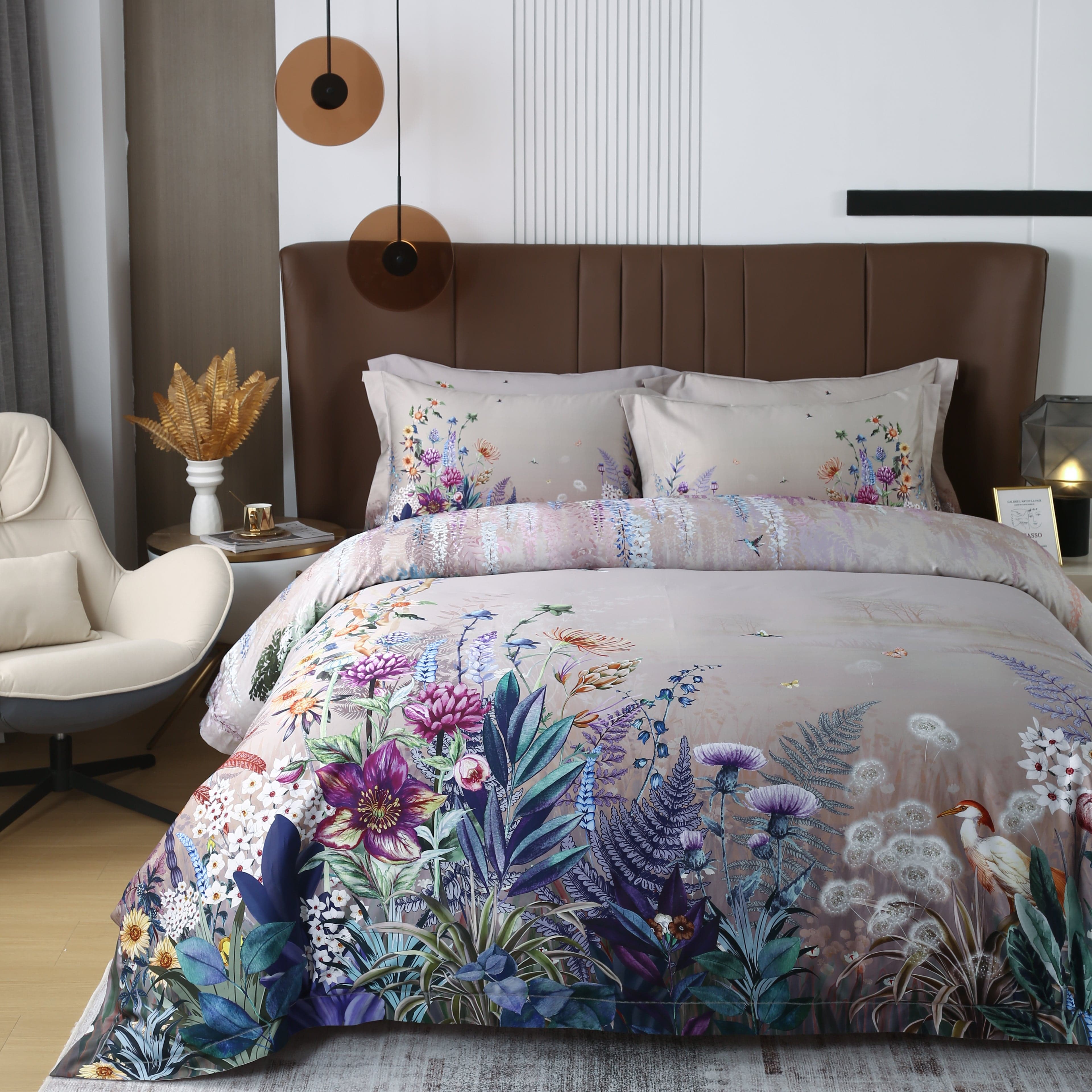 Purple Flowers - Bedding Set