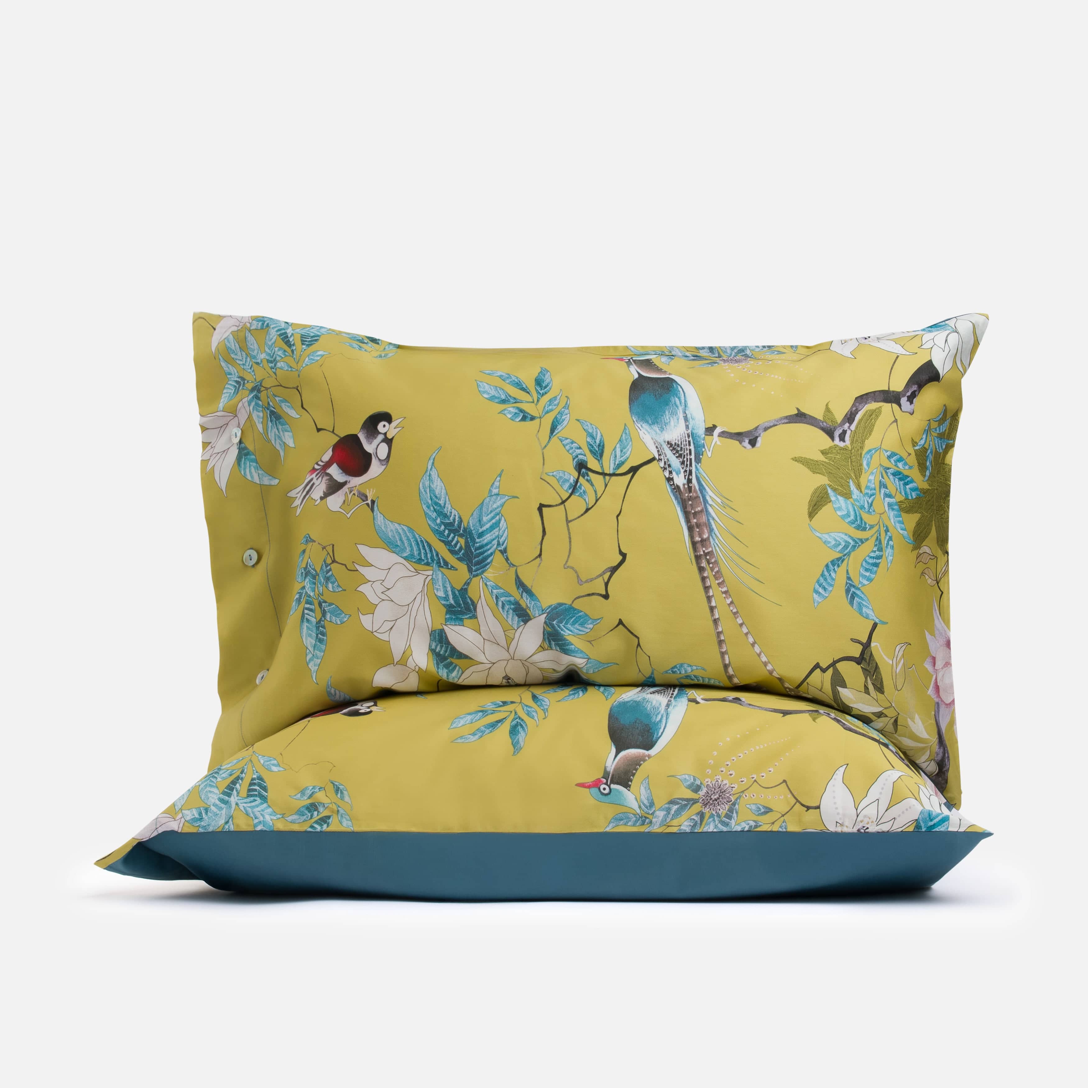 Golden Birds - Pillowcase Pair
