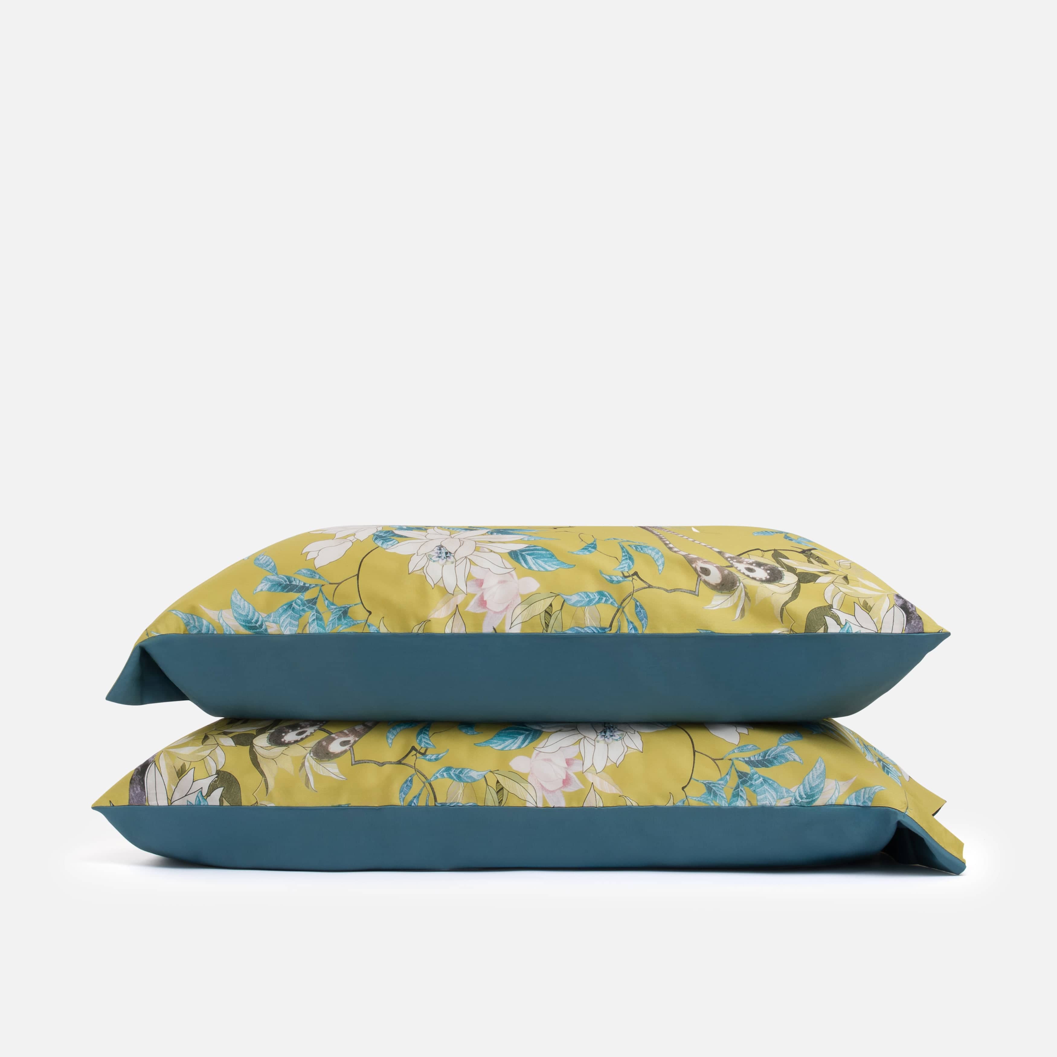 Golden Birds - Pillowcase Pair