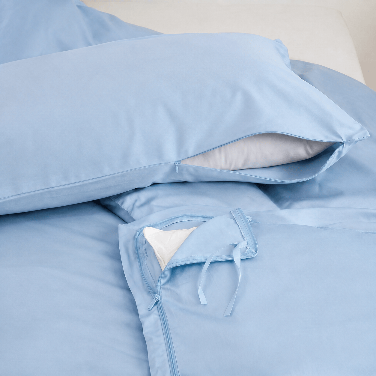 Airy Blue - Bedding Set (Easy Change)