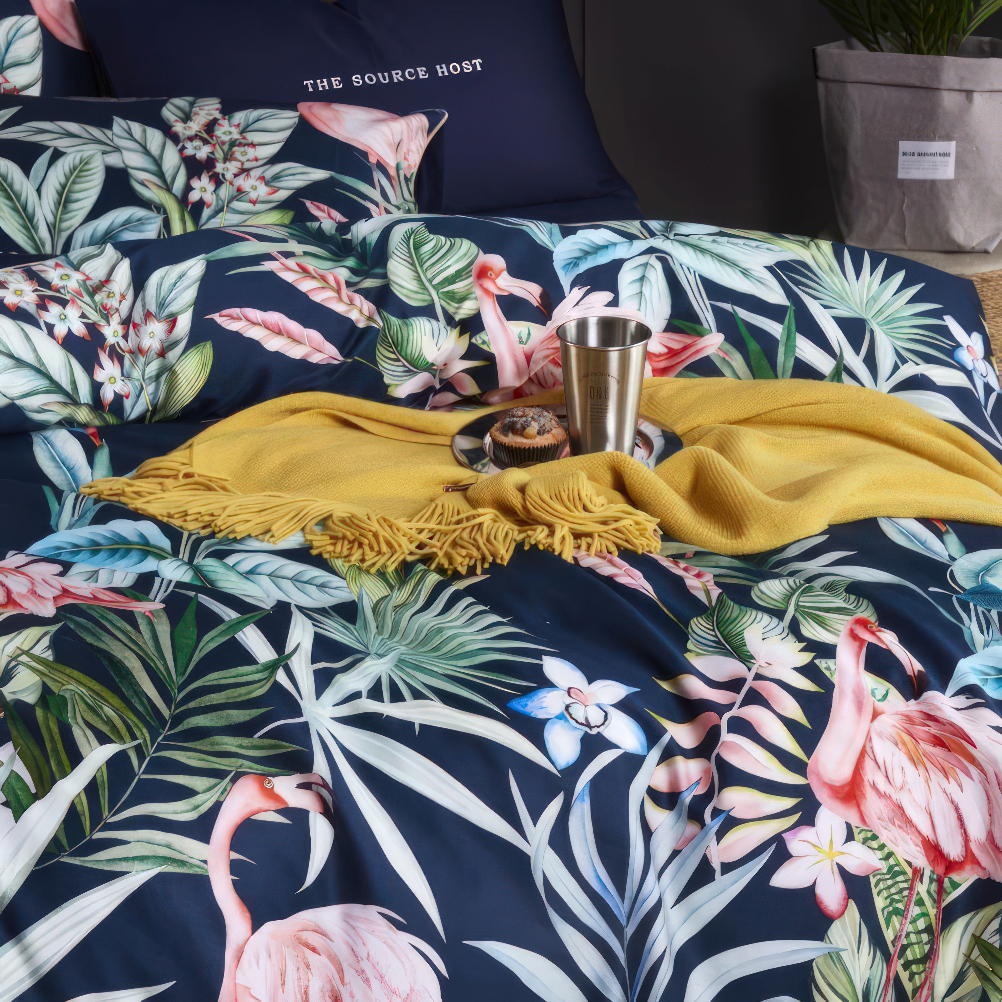 Paradise Flamingo Blue - Duvet Cover