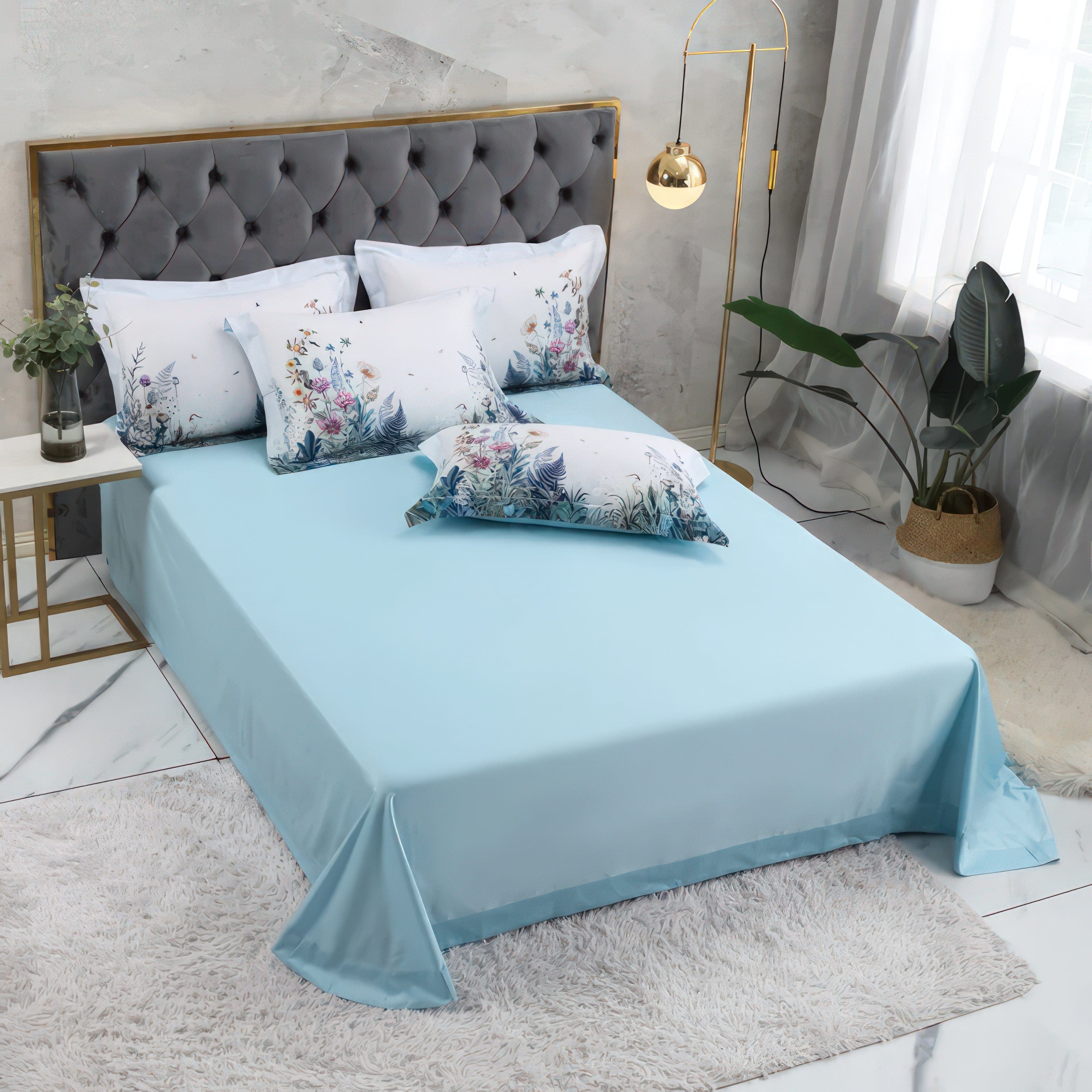 Violet Flowers - Pillowcase Pair