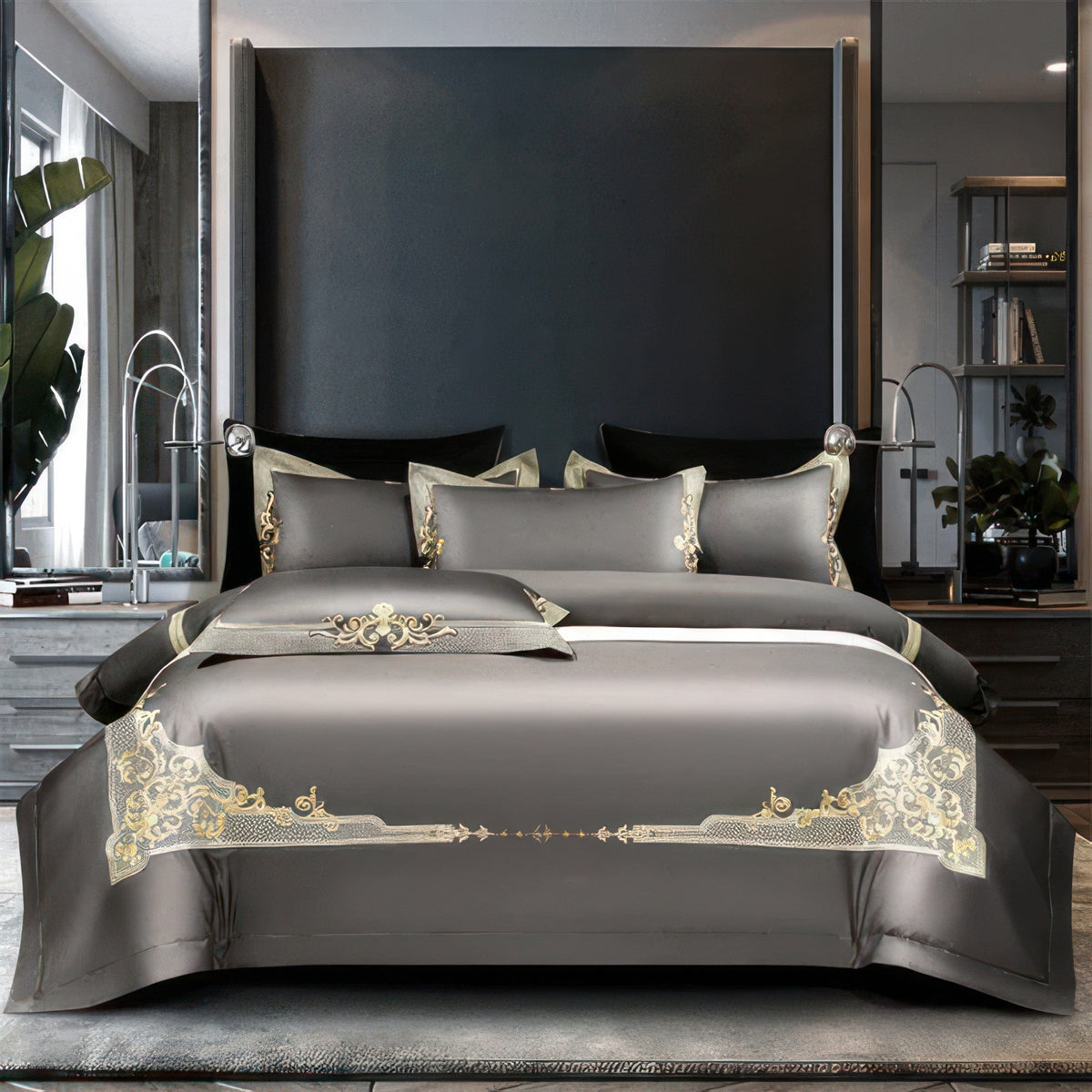 Royal Grey 1000TC Bedding Set Holsper