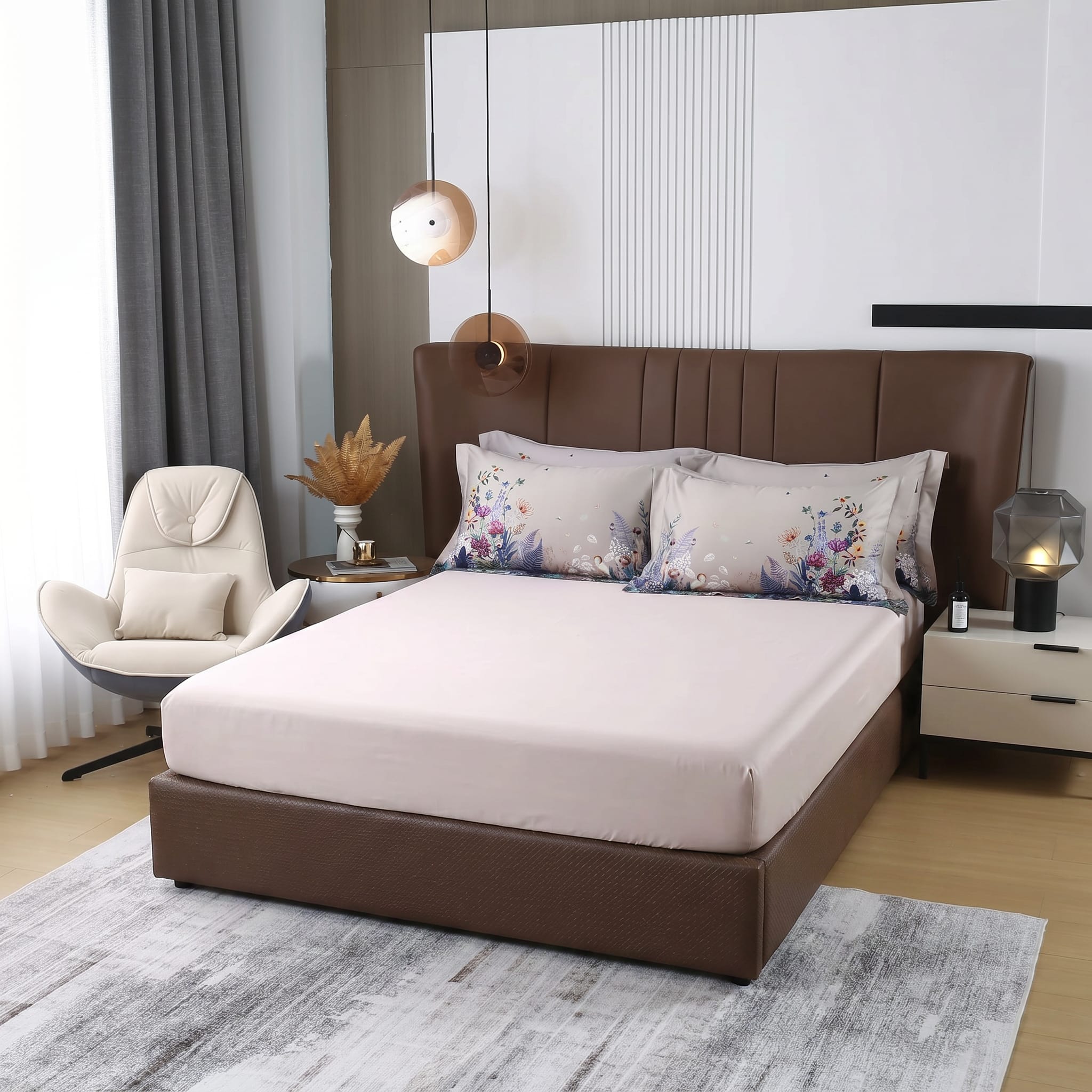 Purple Flowers - Fitted Sheet