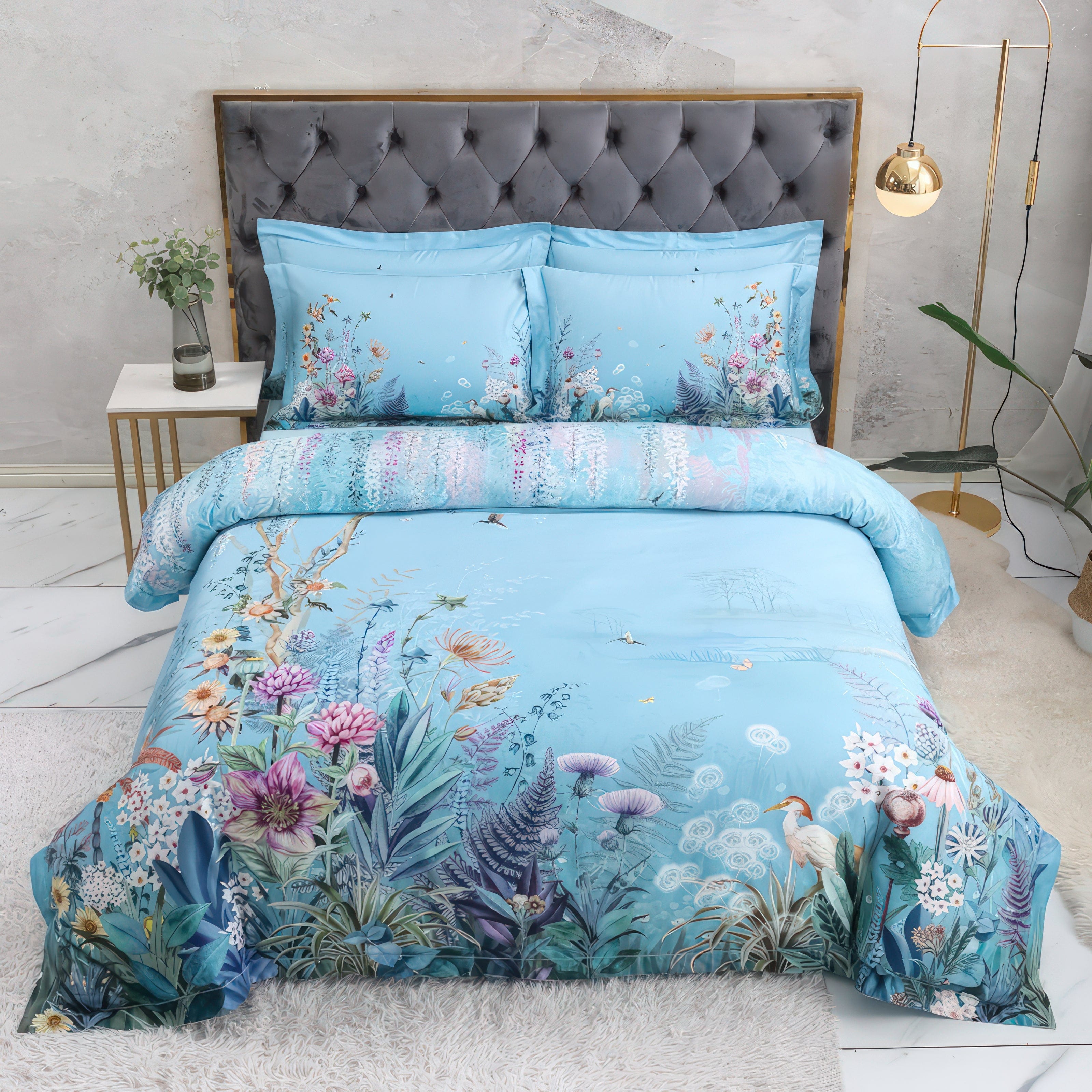 Indigo Flowers - Bedding Set