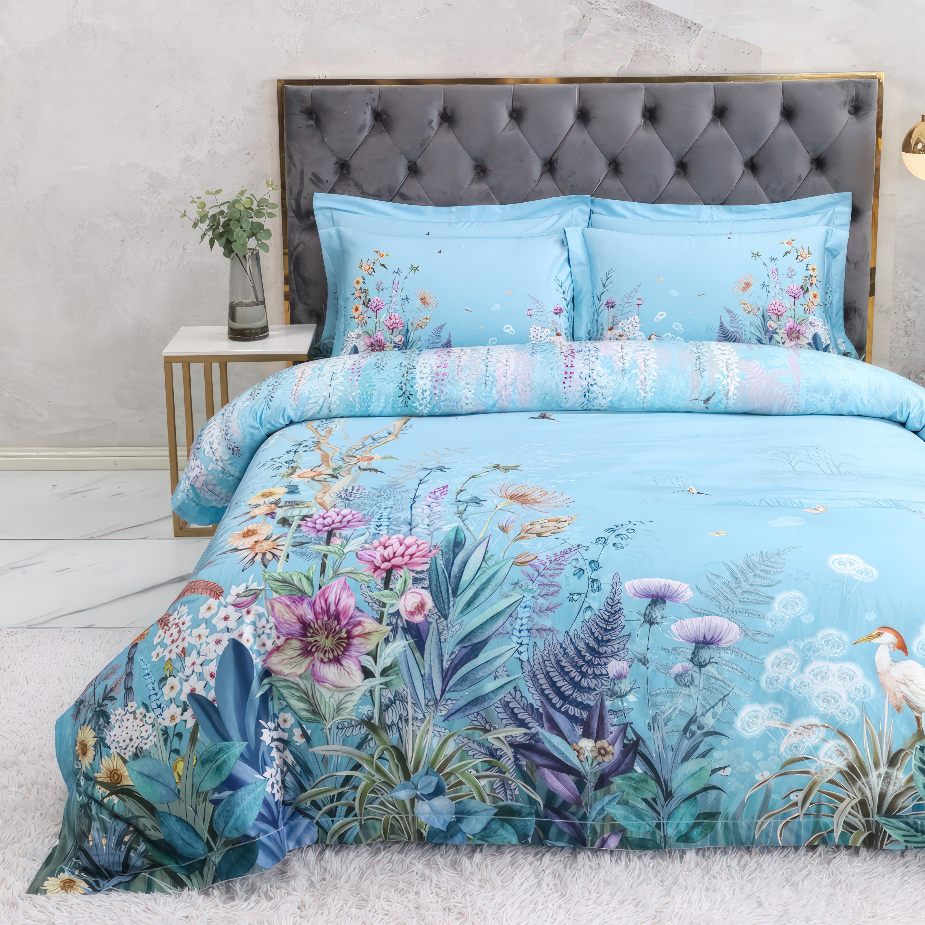 Indigo Flowers - Bedding Set