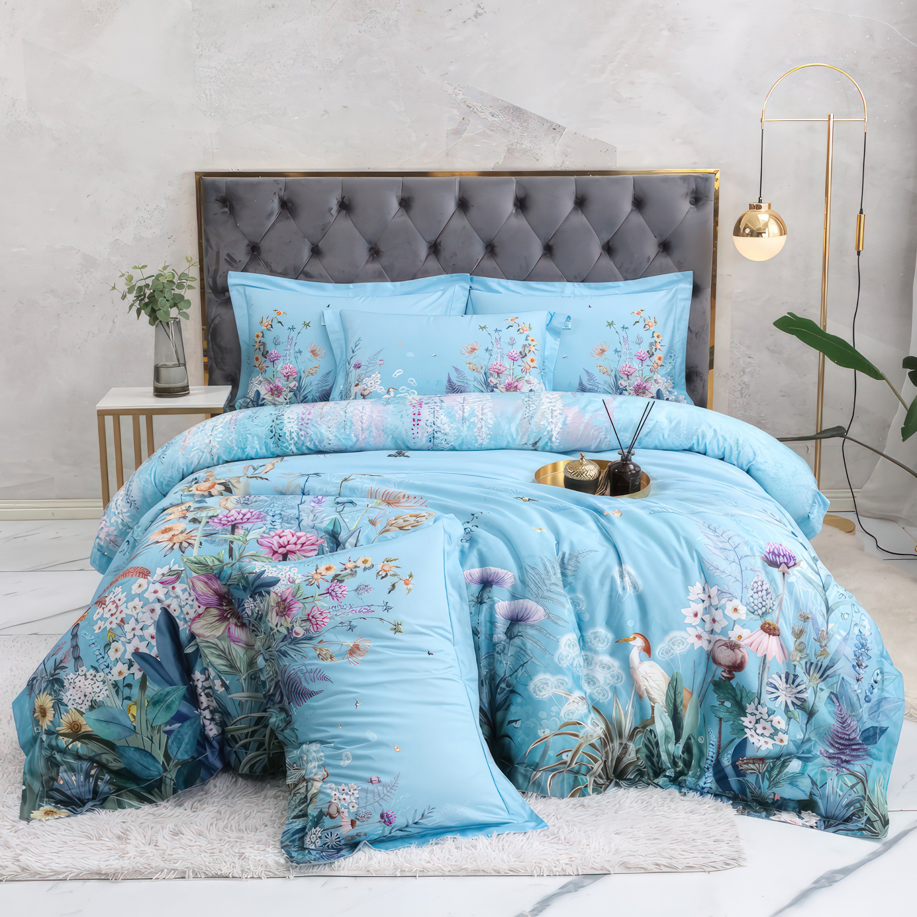 Indigo Flowers - Duvet Cover