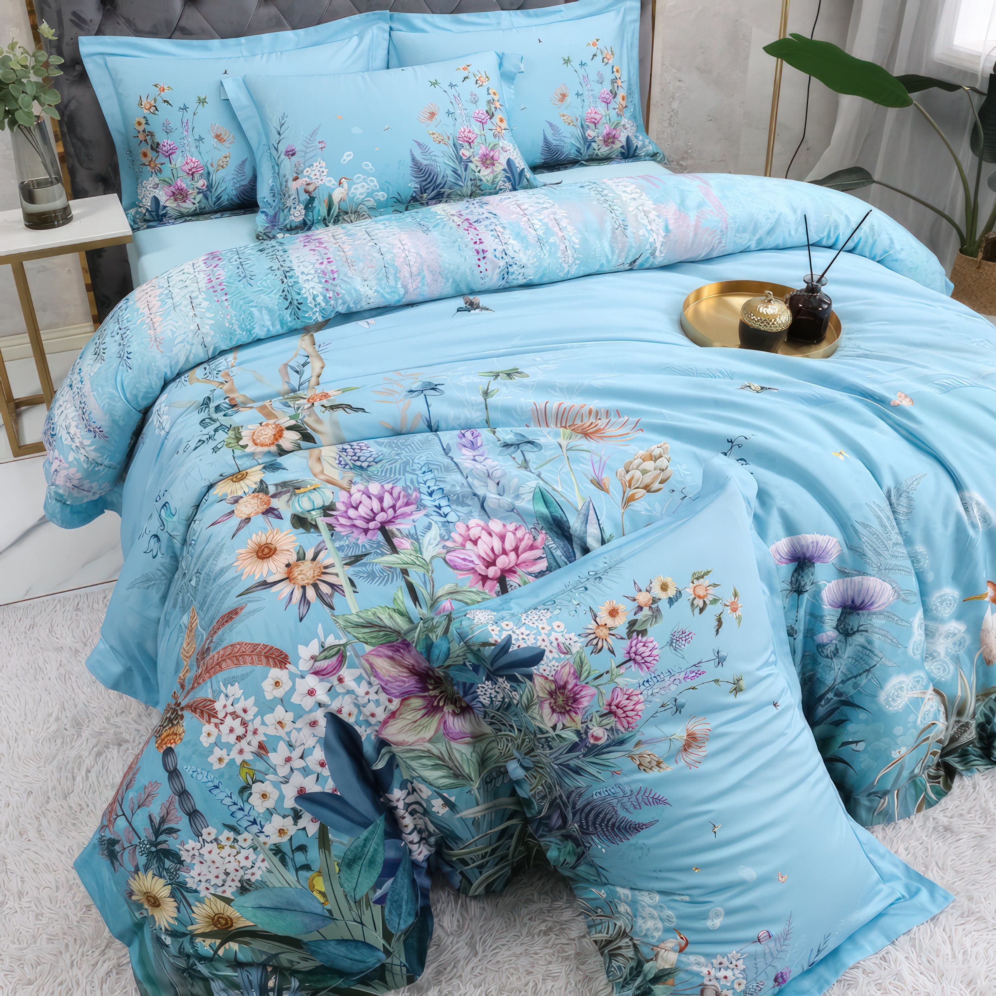 Indigo Flowers - Bedding Set