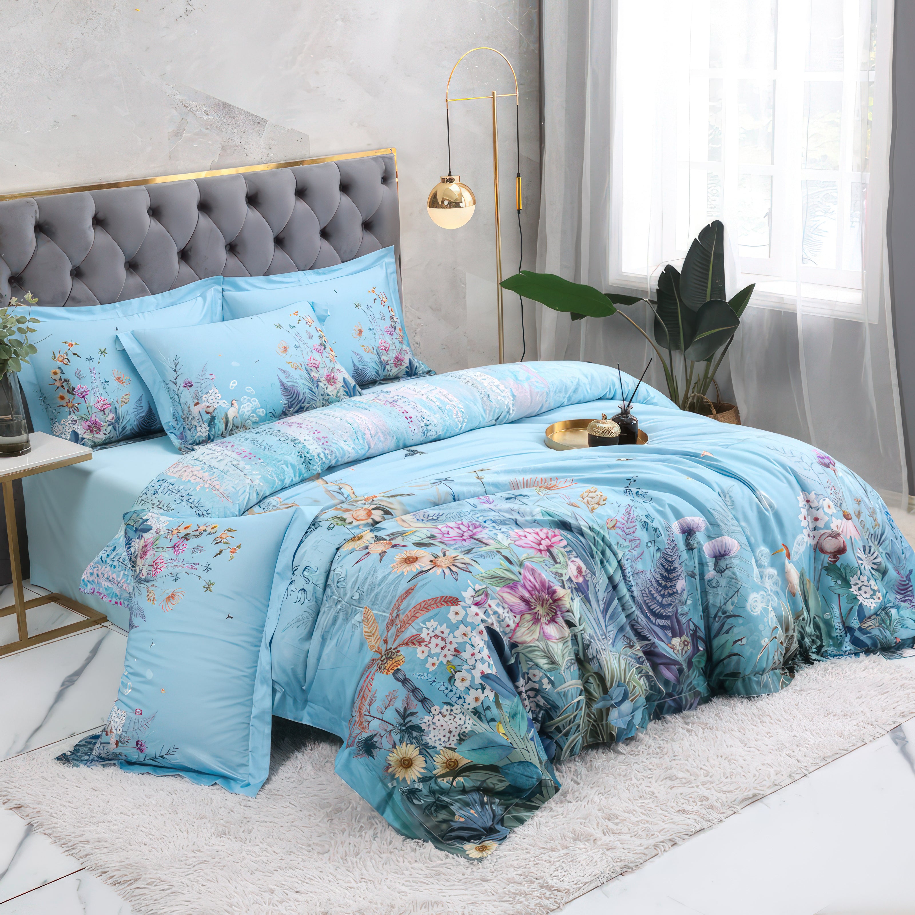 Indigo Flowers - Duvet Cover