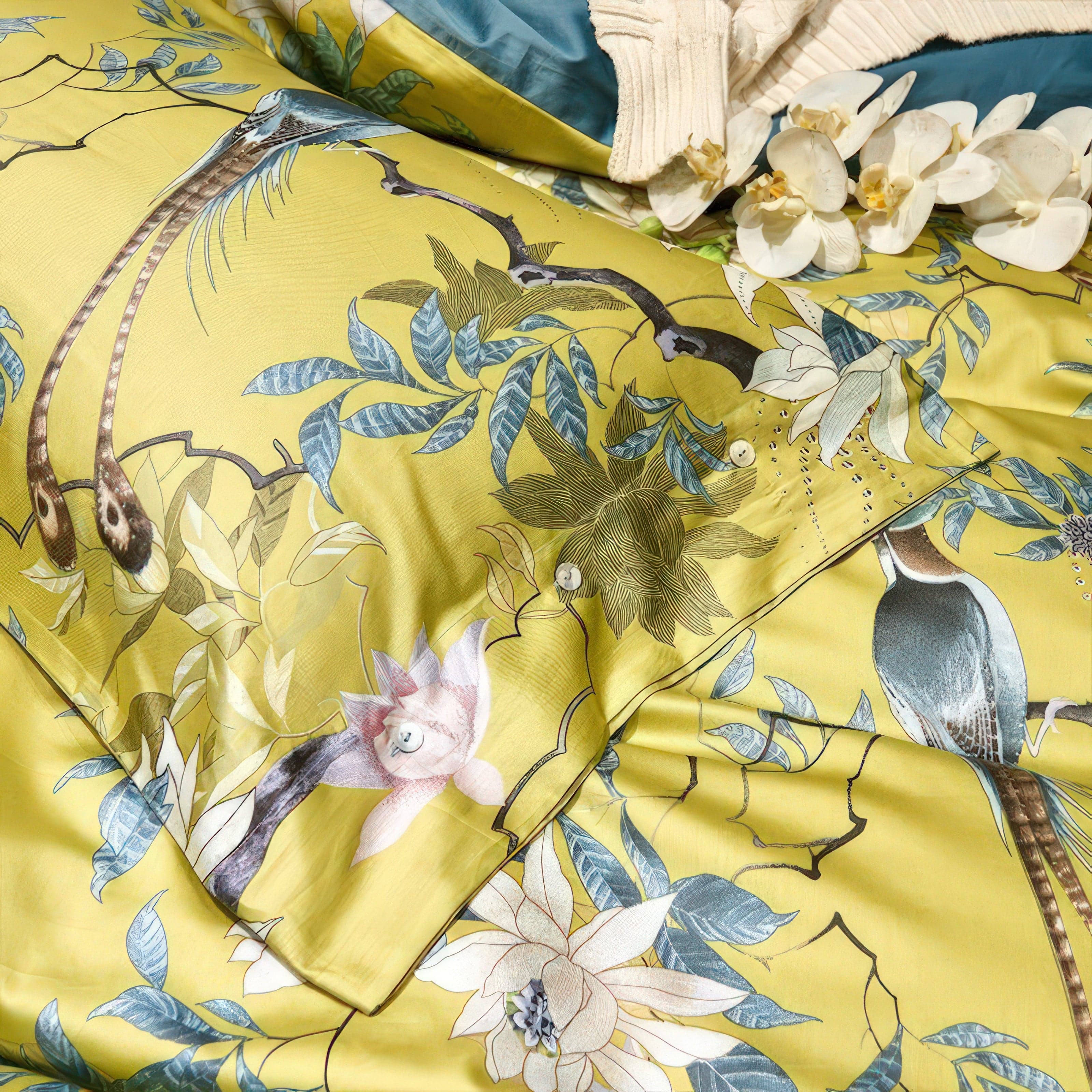 Golden Birds - Pillowcase Pair