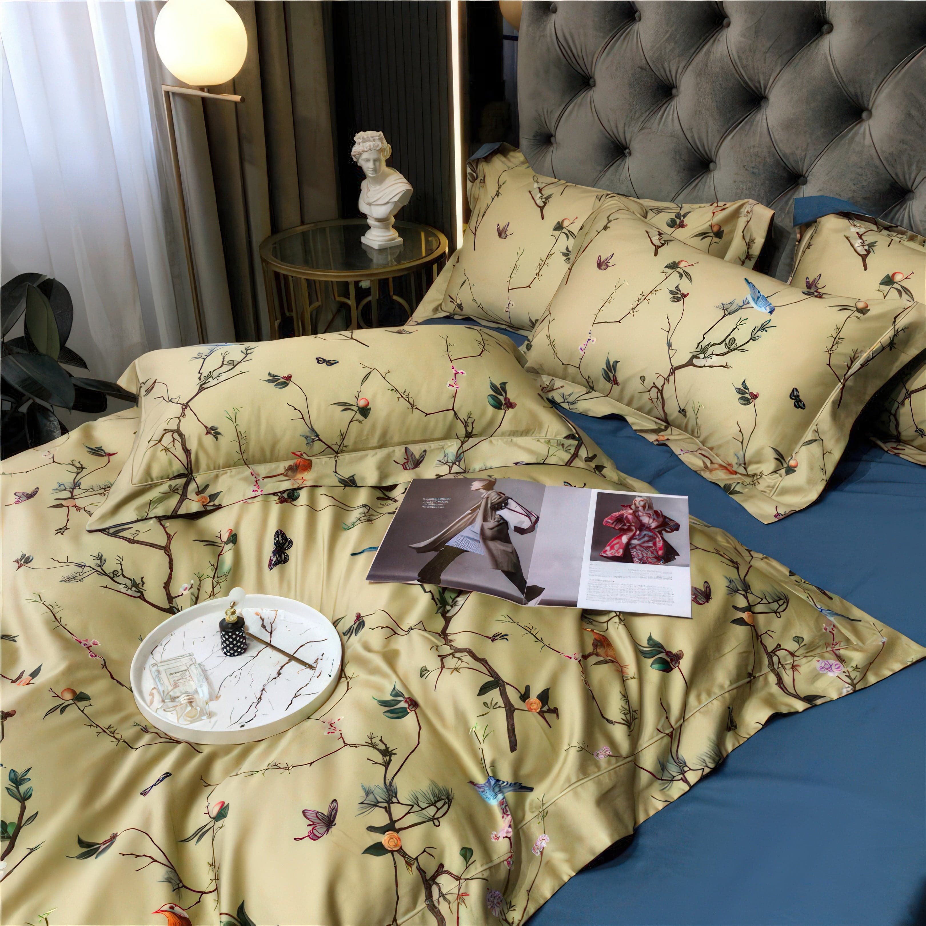 Birds and Flowers - Pillowcase Pair