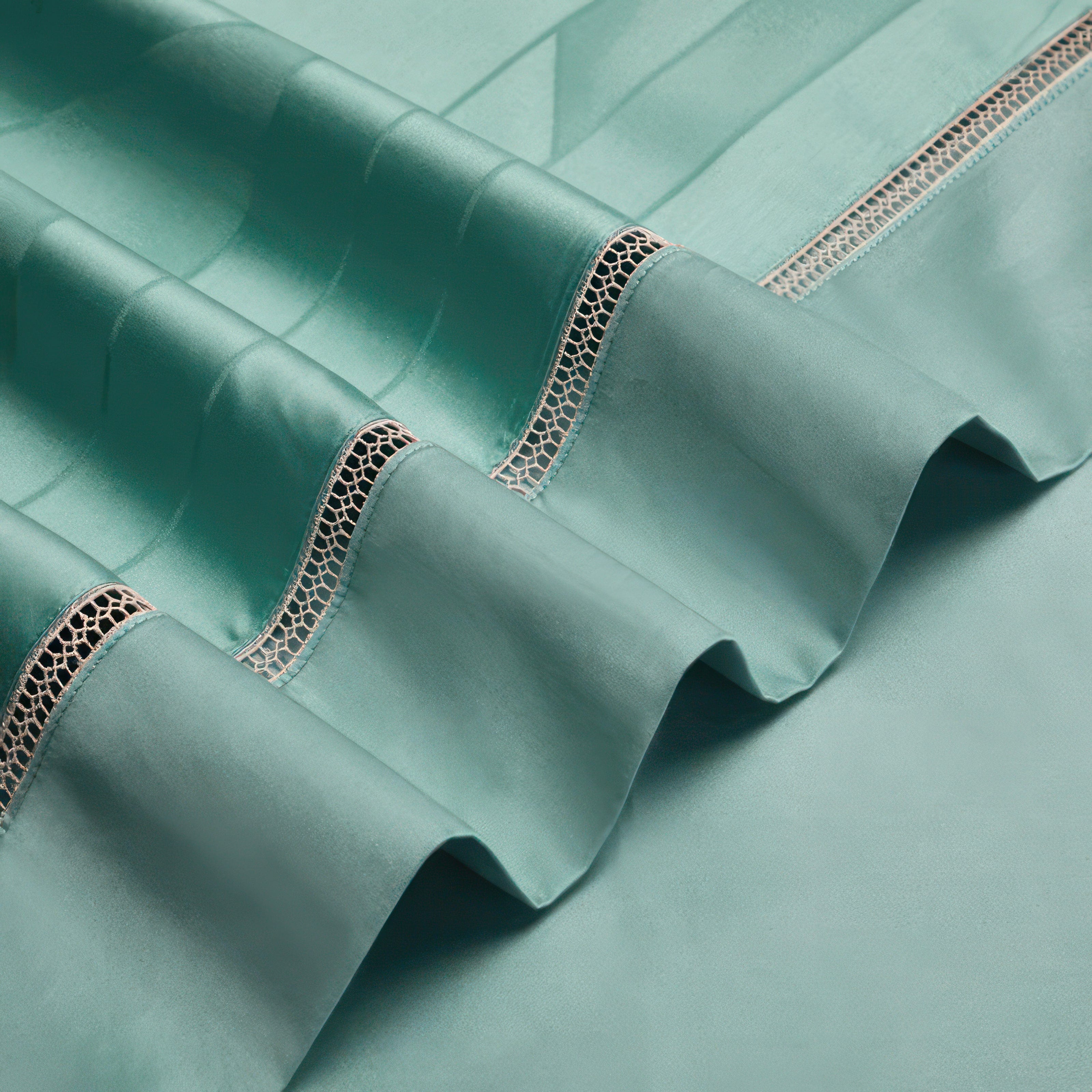 Teal Jacquard - Bedding Set