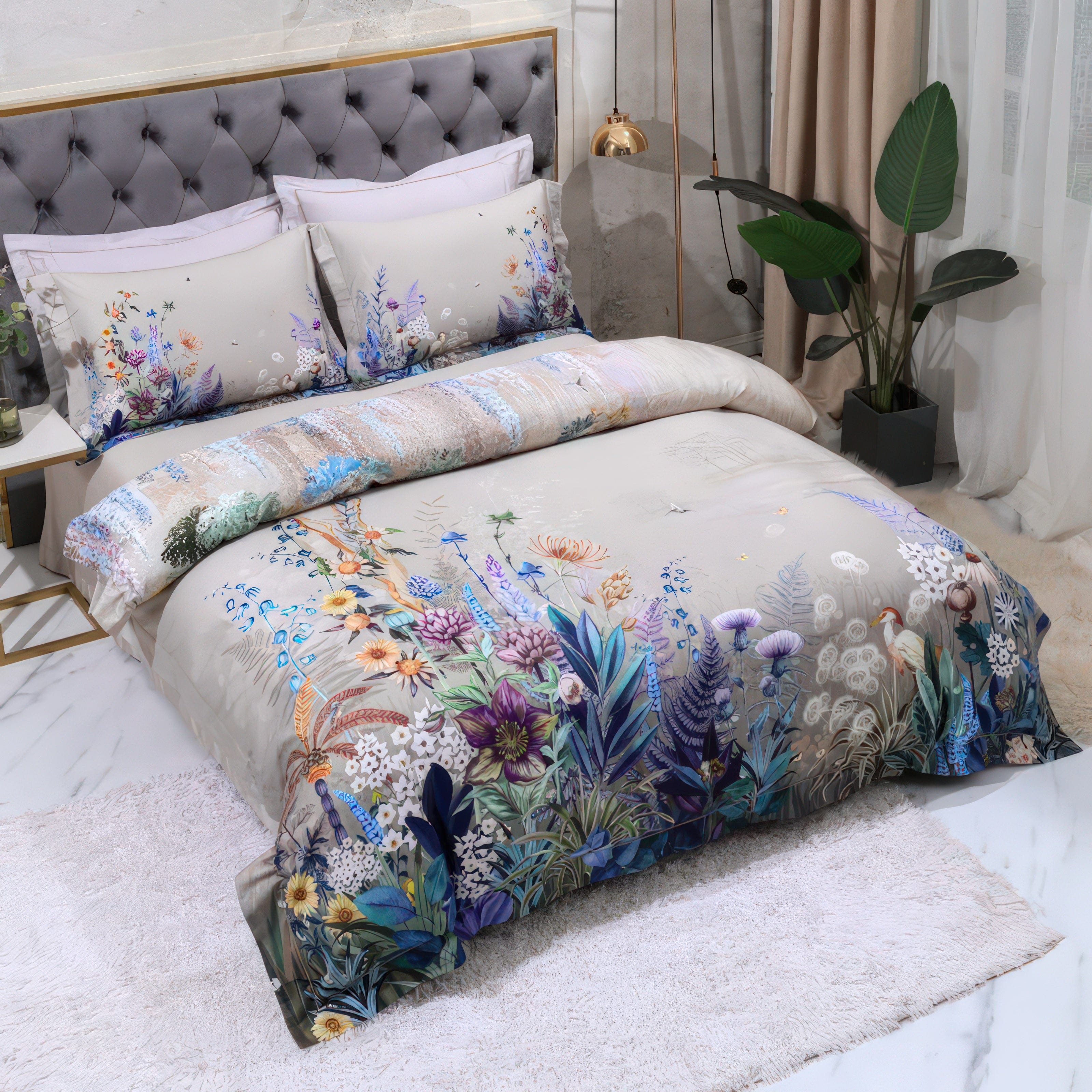 Purple Flowers - Duvet Cover