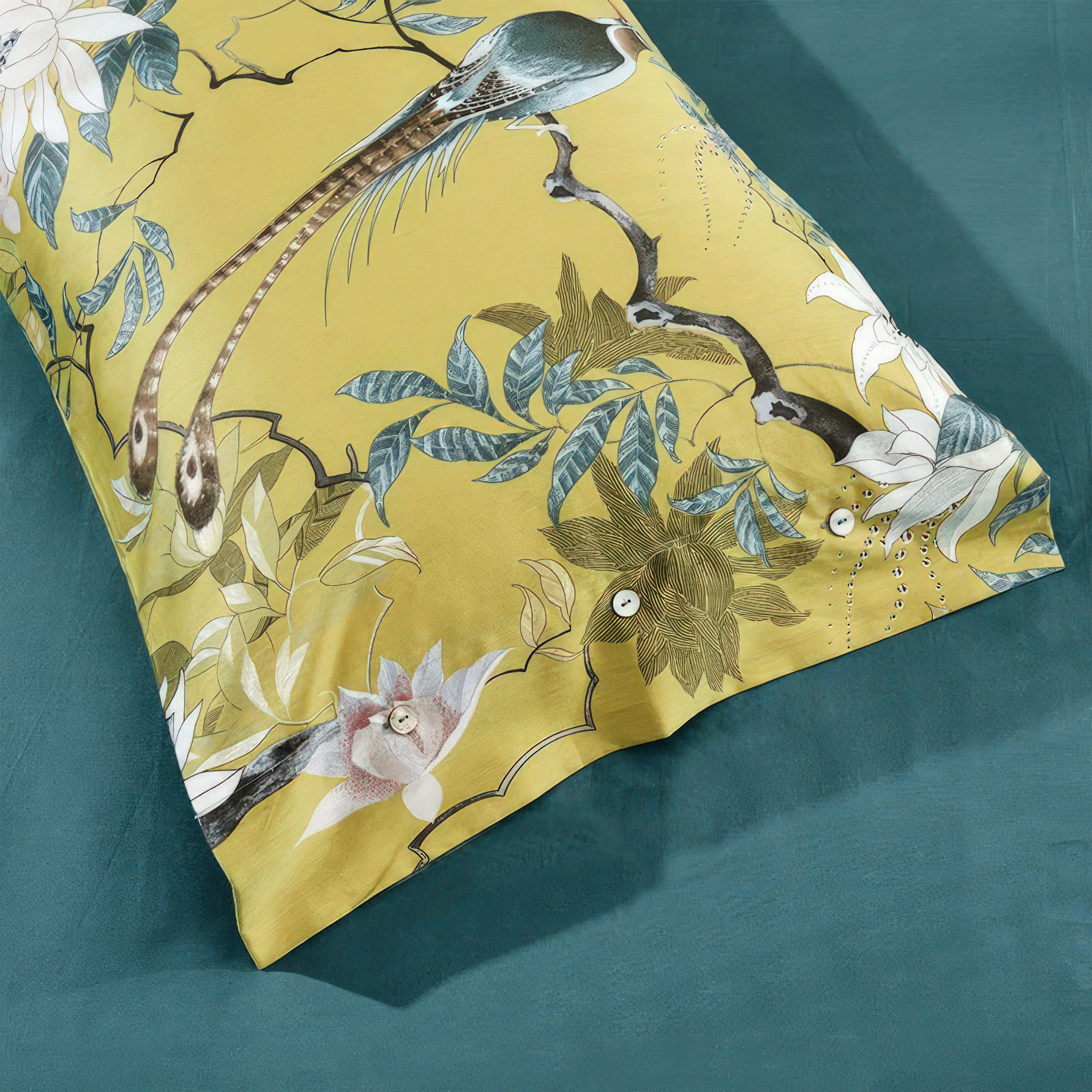 Golden Birds - Pillowcase Pair