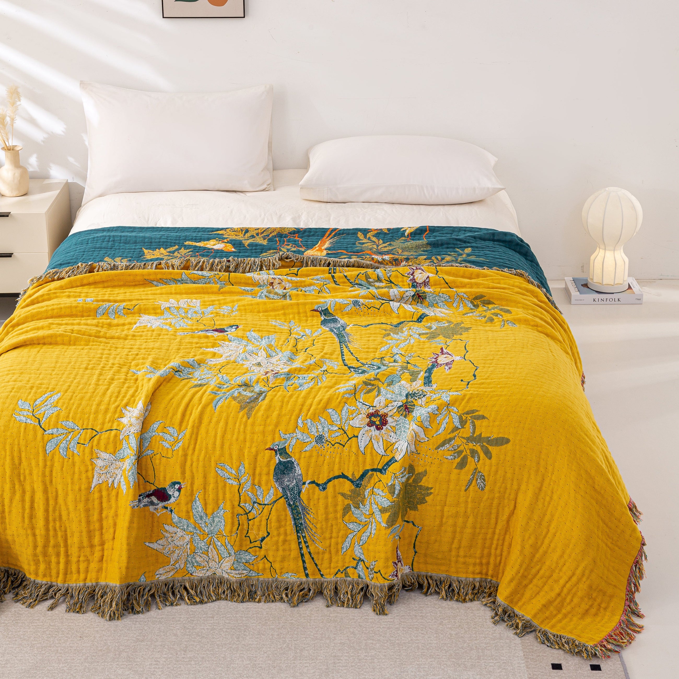 Golden Bug Pattern Print Hooded Blanket