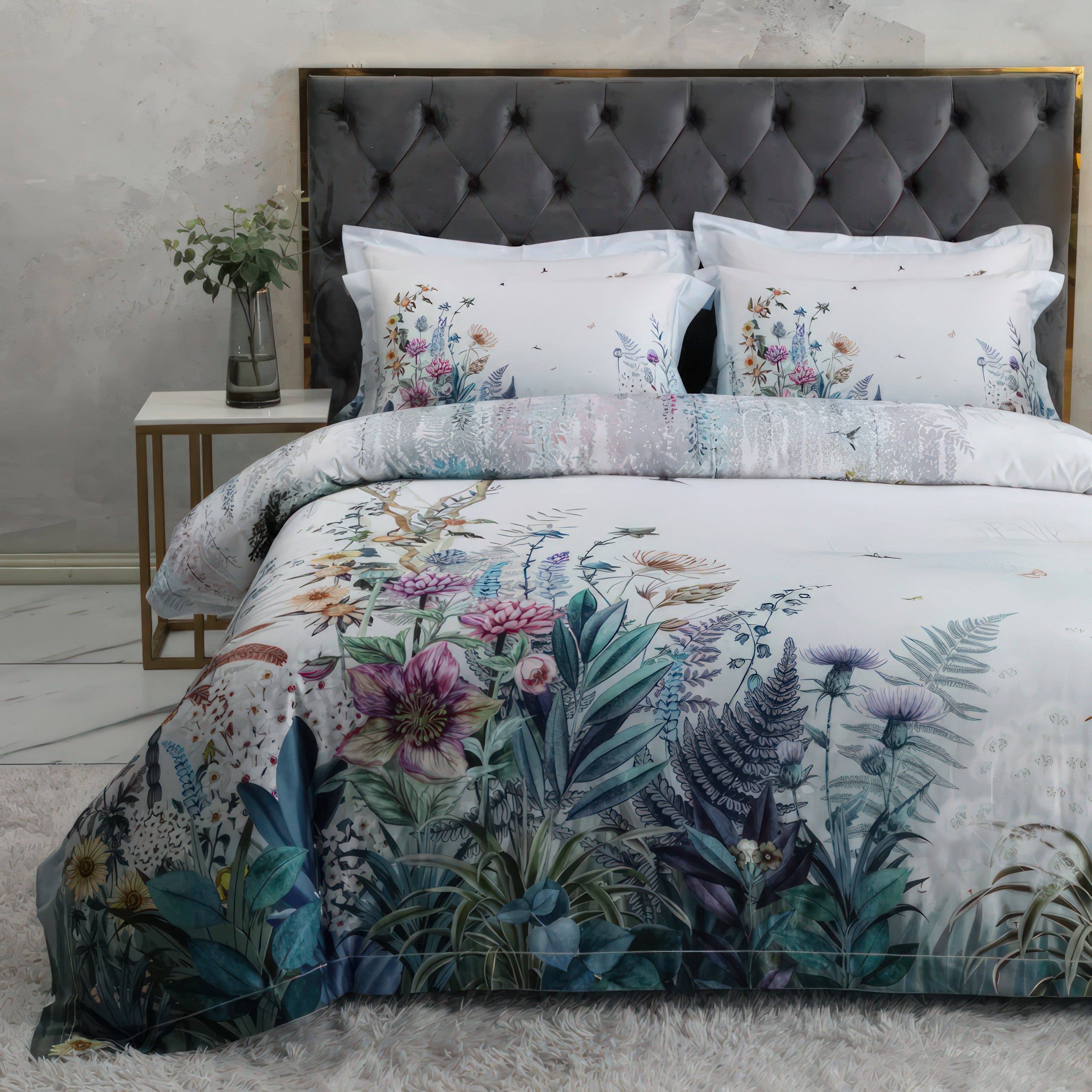 Violet Flowers - Duvet Cover