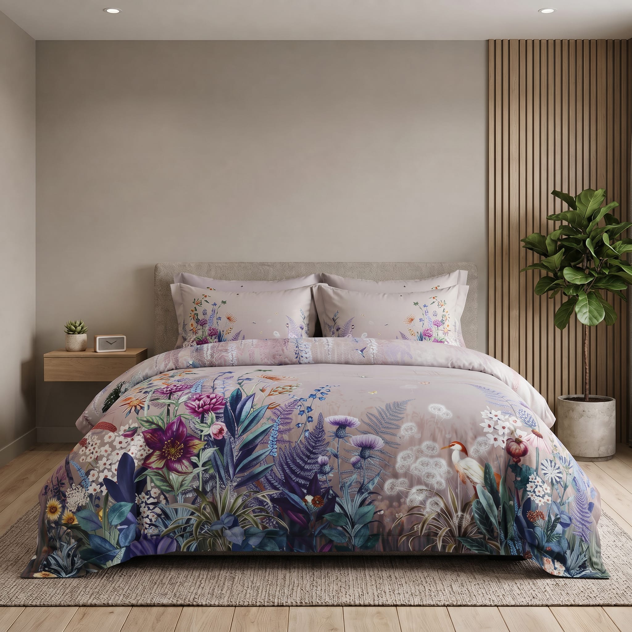 Purple Flowers - Bedding Set