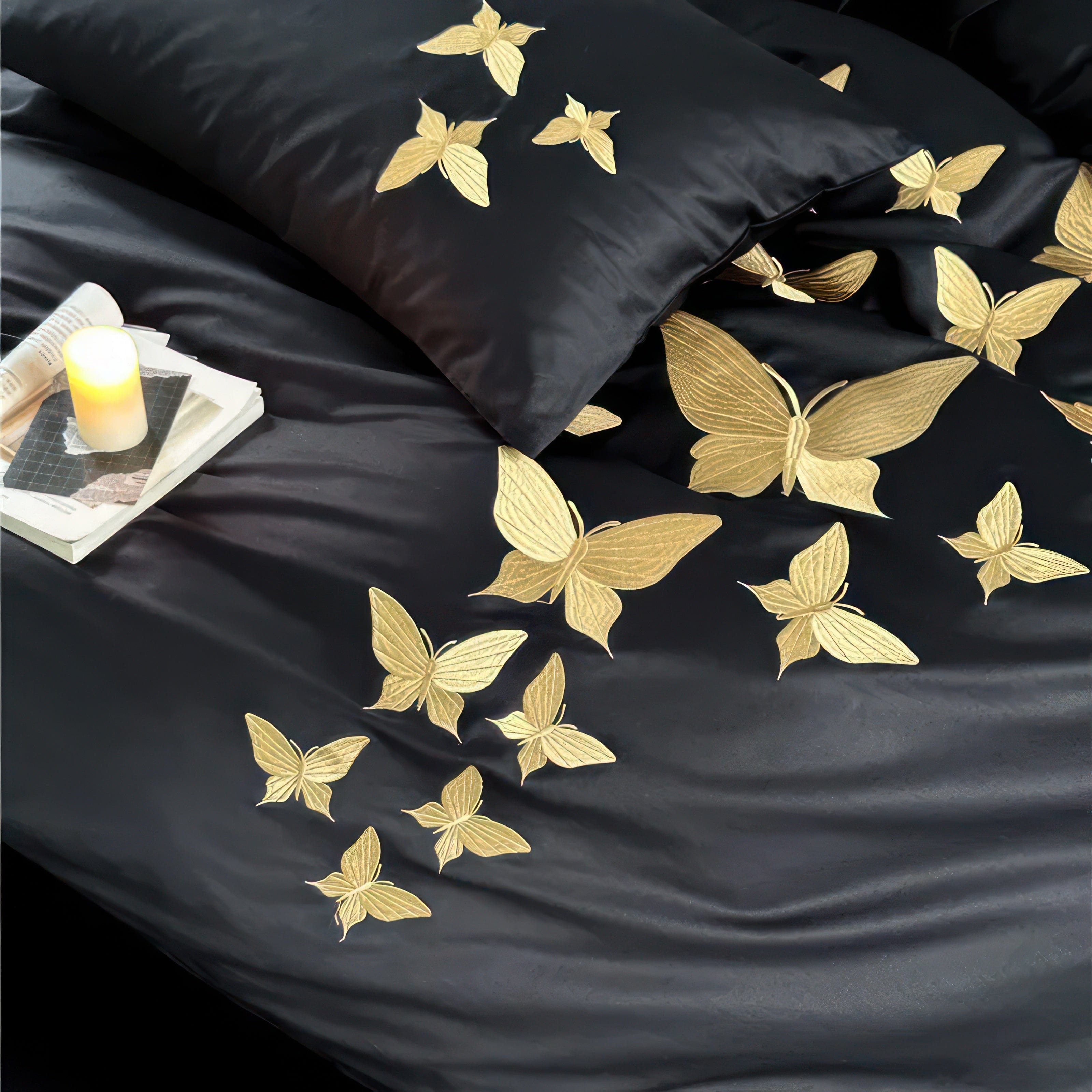 Golden Butterflies - Bedding Set