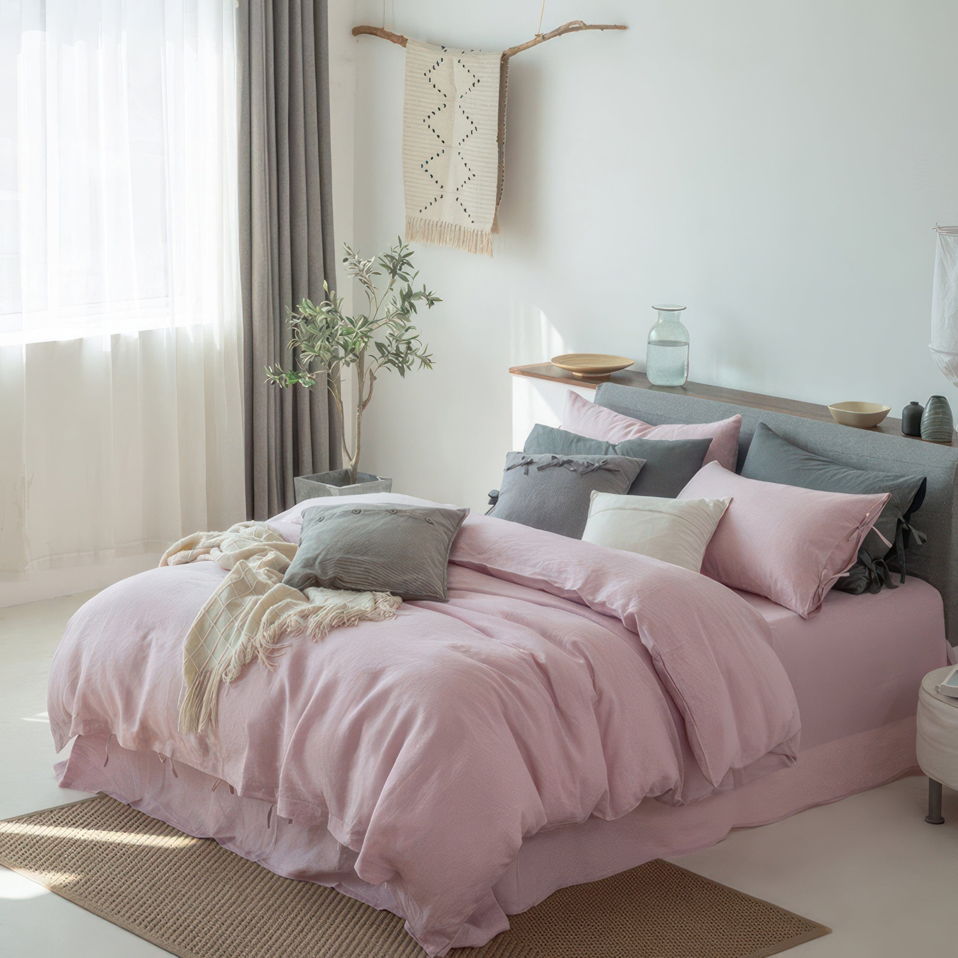 Dreamy Linen Pink - Bedding Set