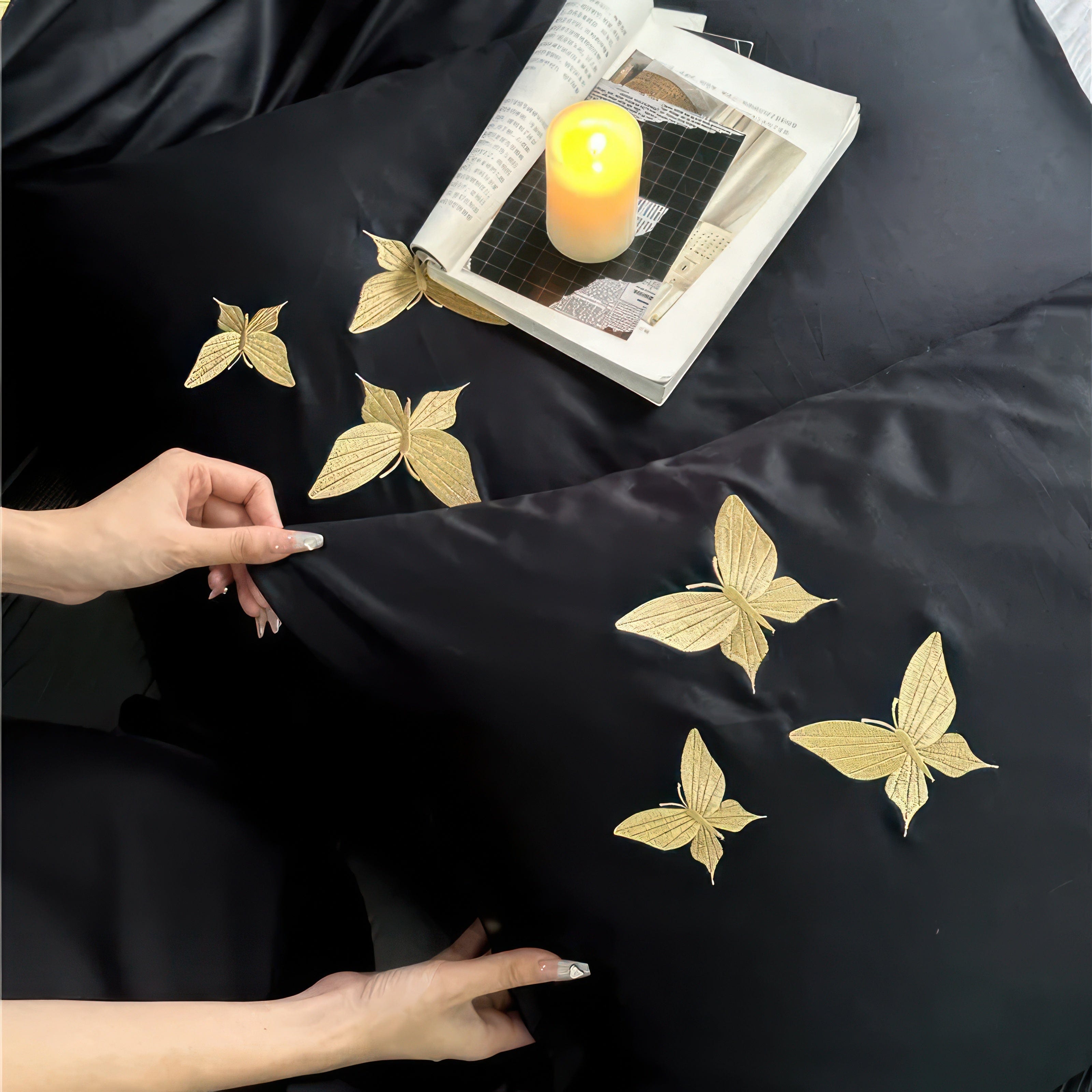 Golden Butterflies - Bedding Set