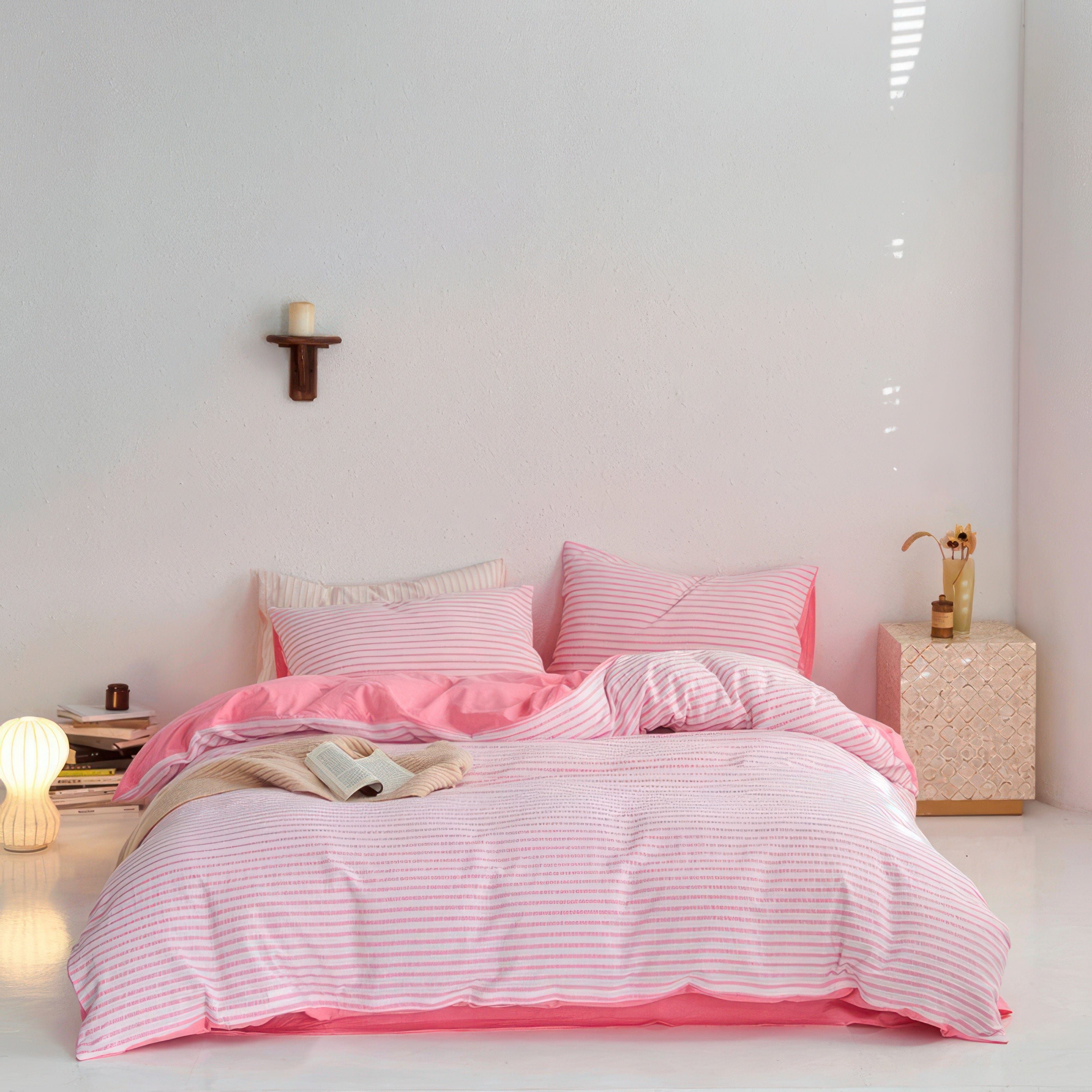 Pink Vis Stripe - Bedding Set