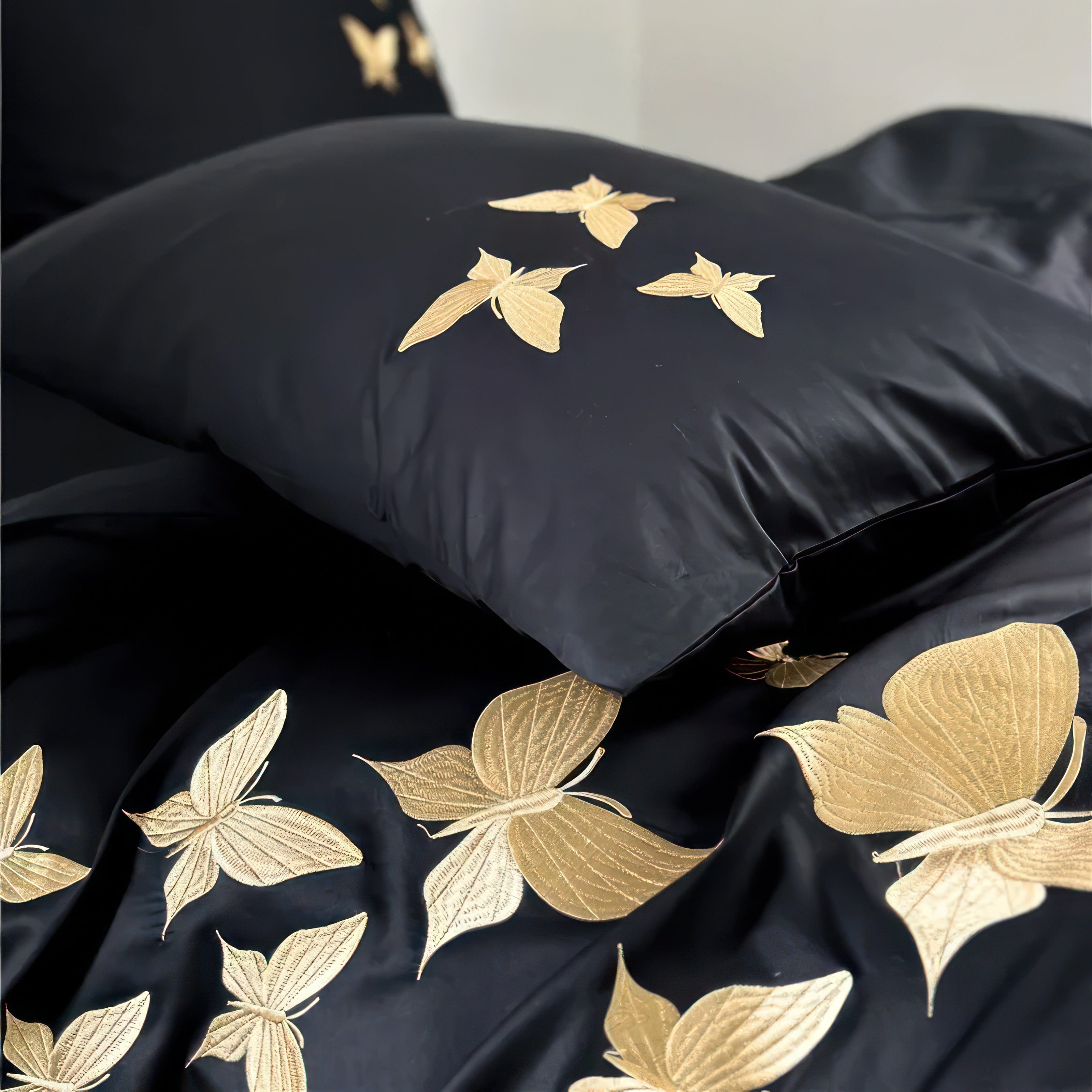 Golden Butterflies - Pillowcase Pair