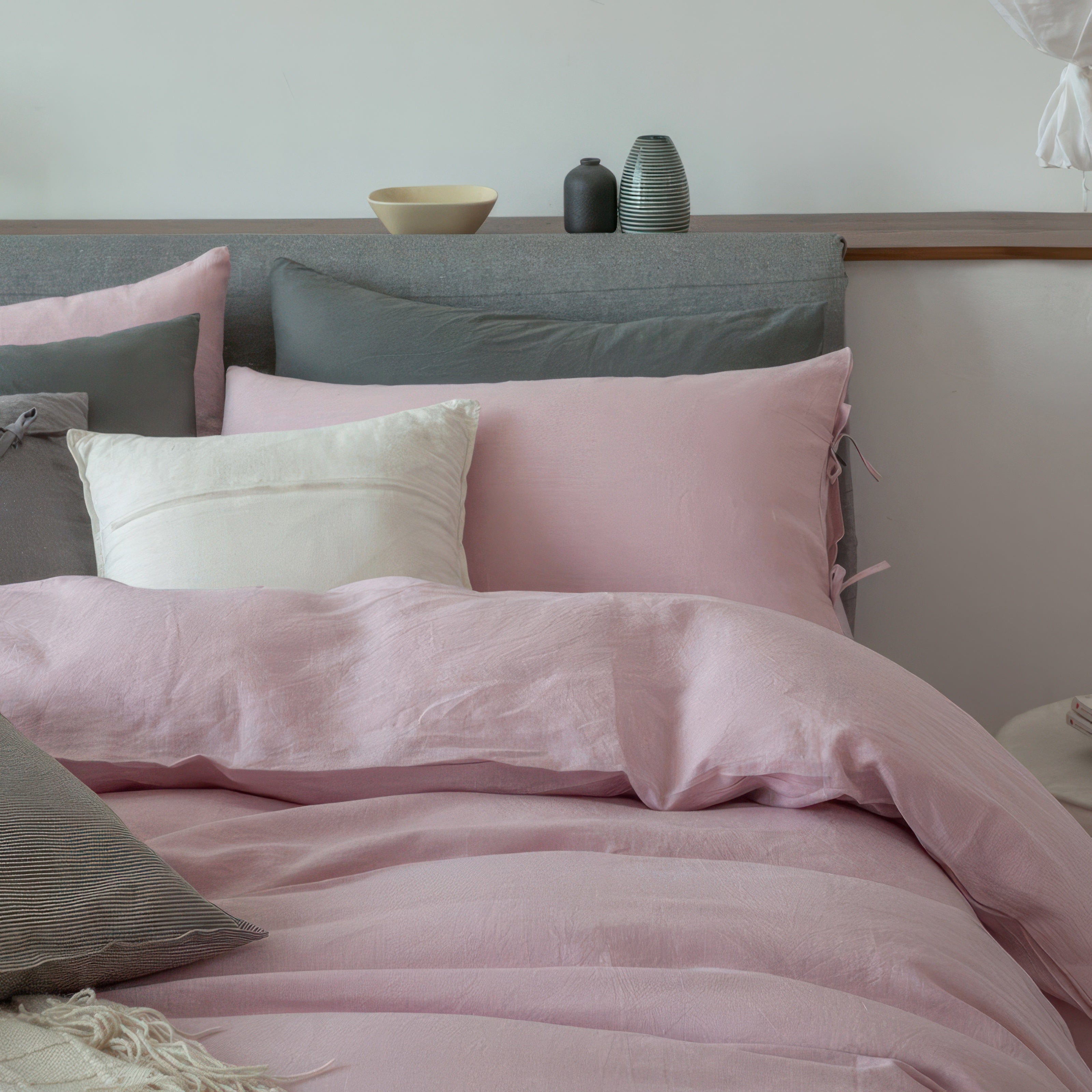 Dreamy Linen Pink - Bedding Set