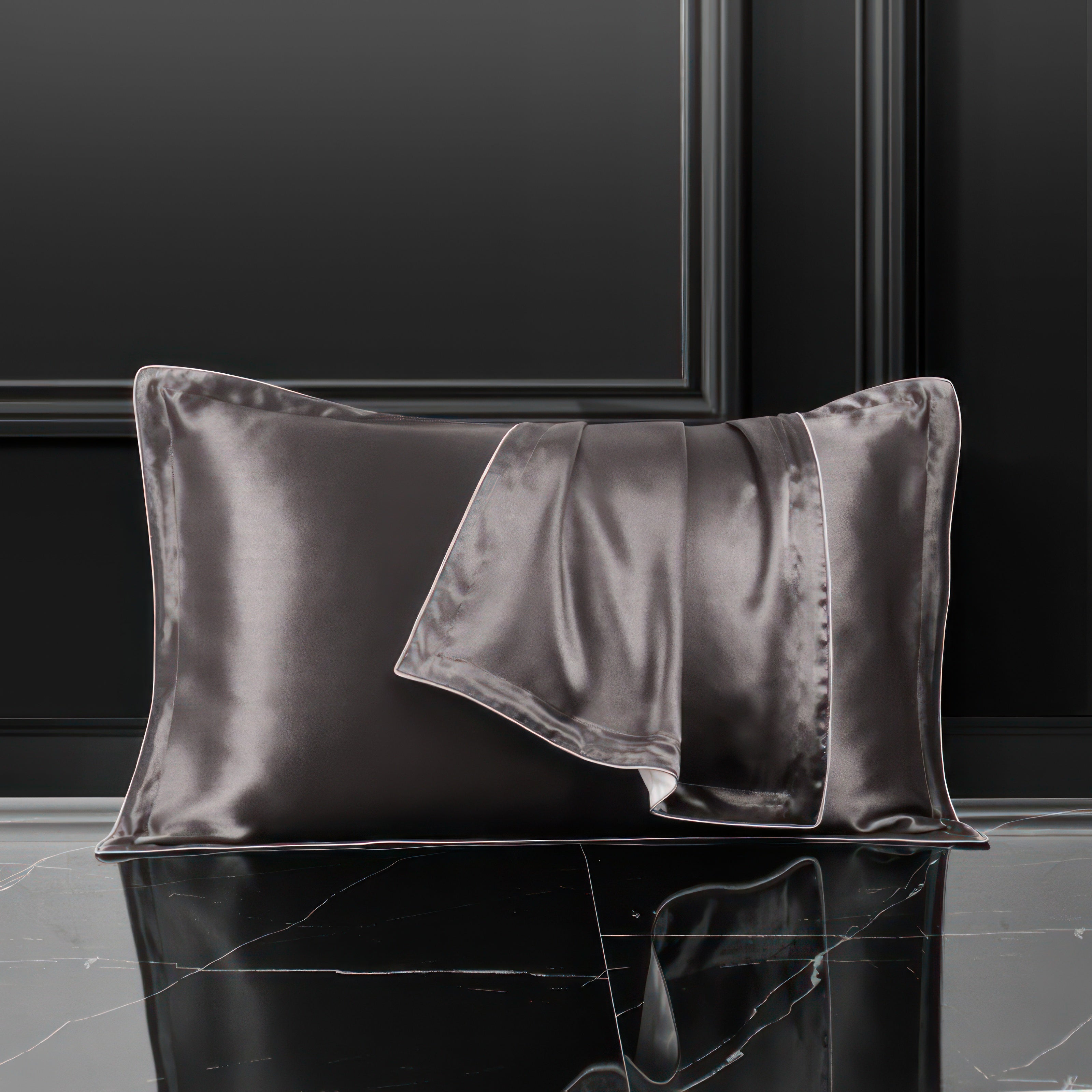 Belle Dark Grey - Silk Pillowcase