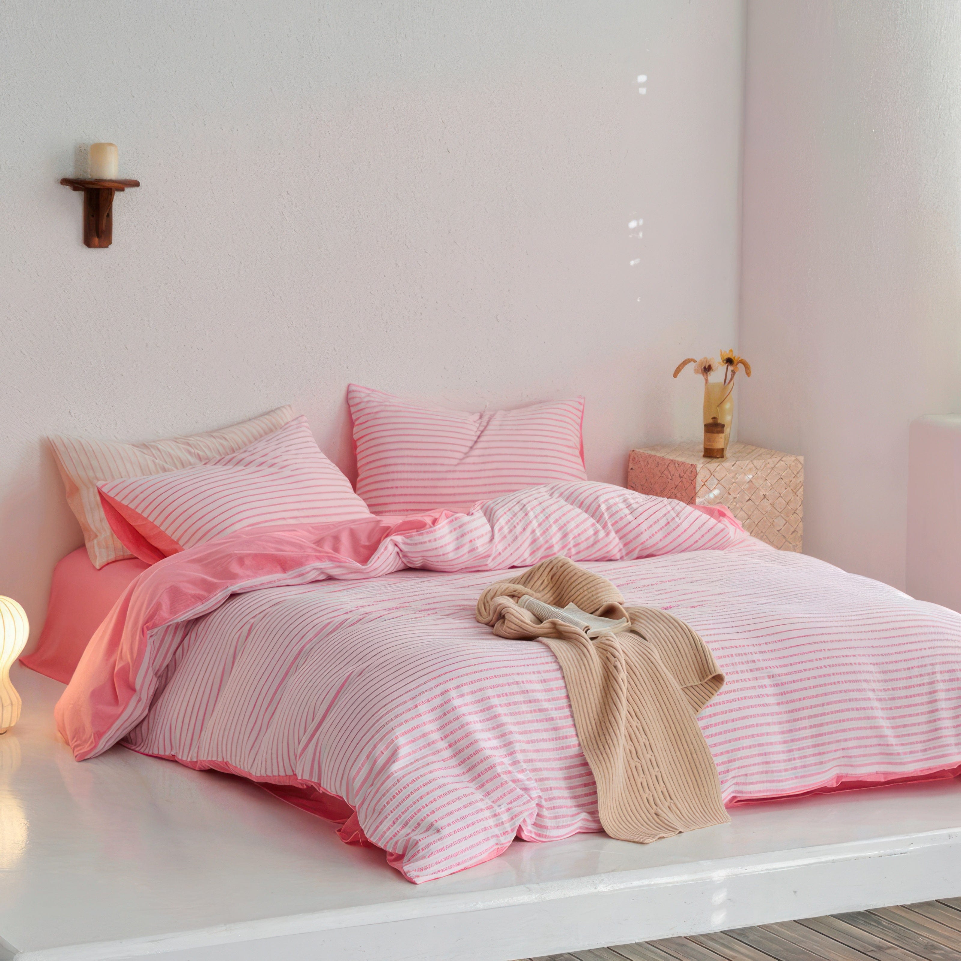 Pink Vis Stripe - Bedding Set