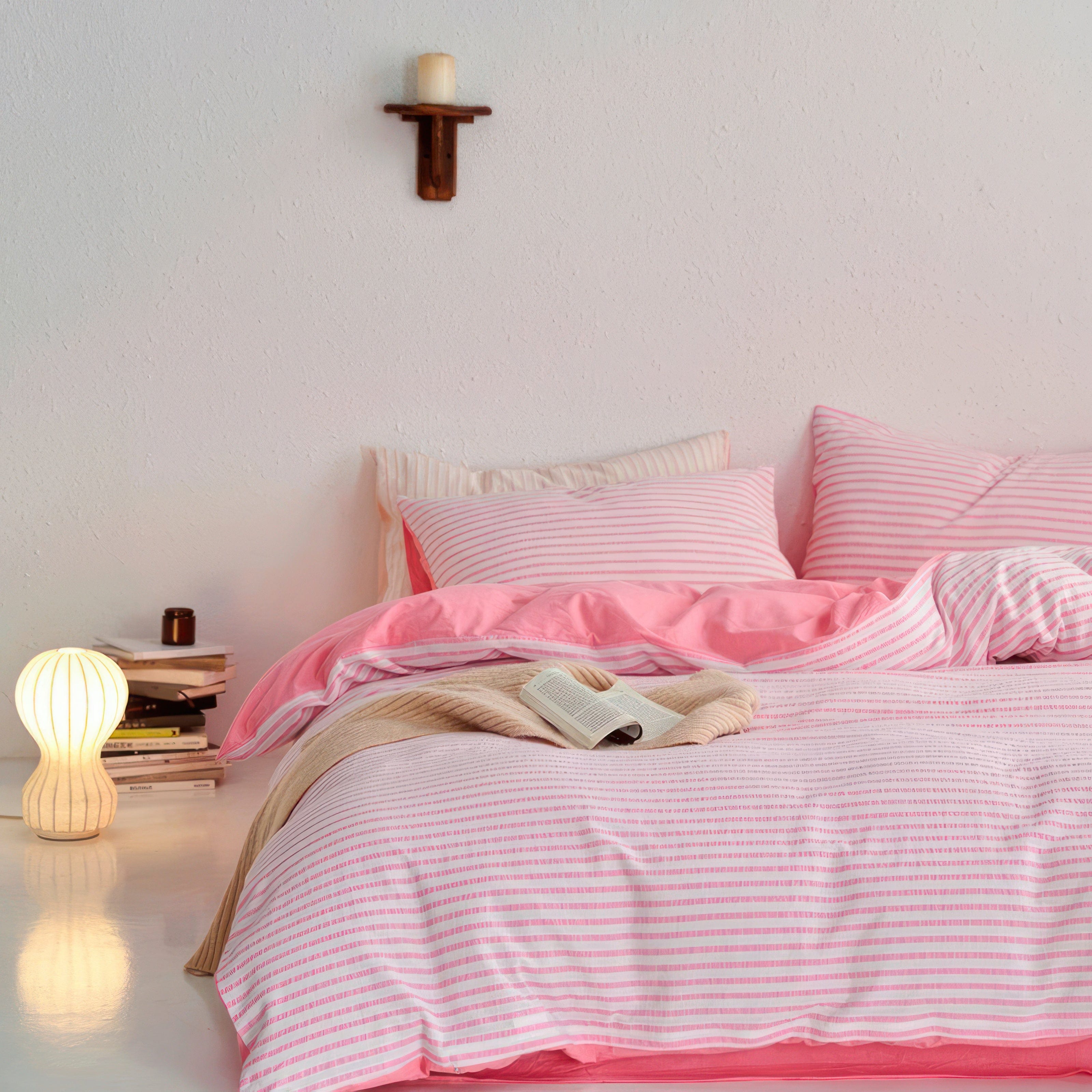 Pink Vis Stripe - Bedding Set