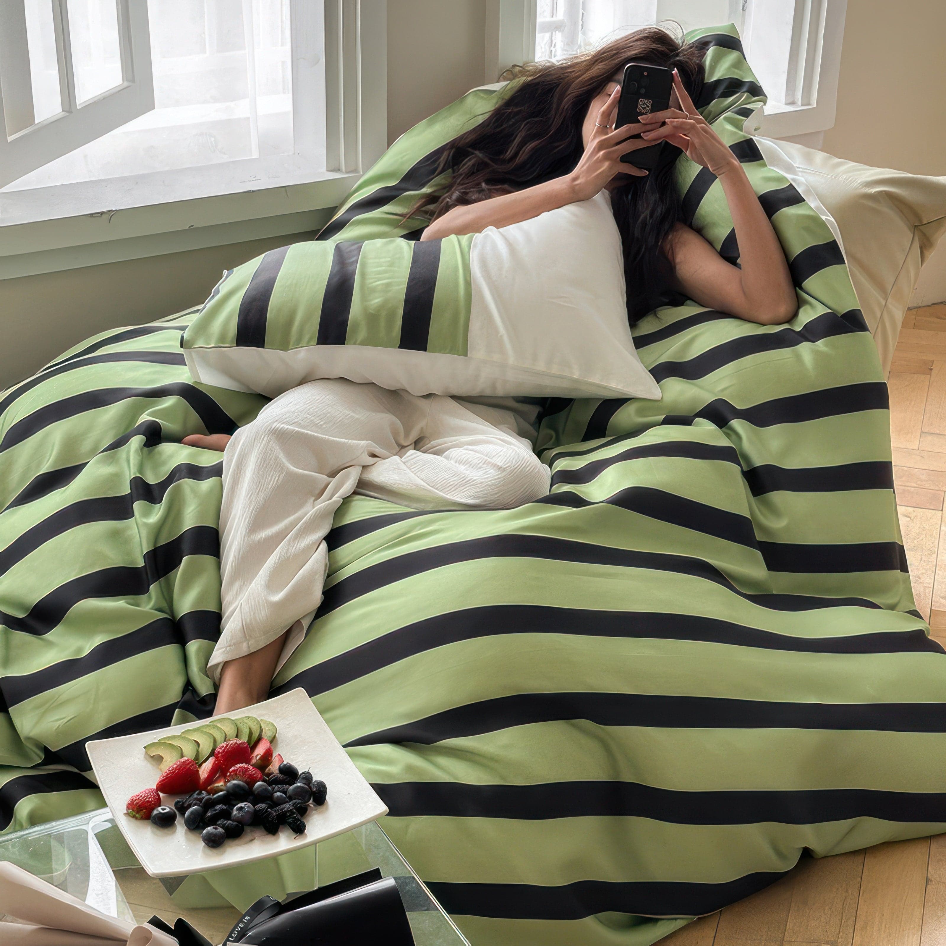 Green Striped Comfort - Bedding Set