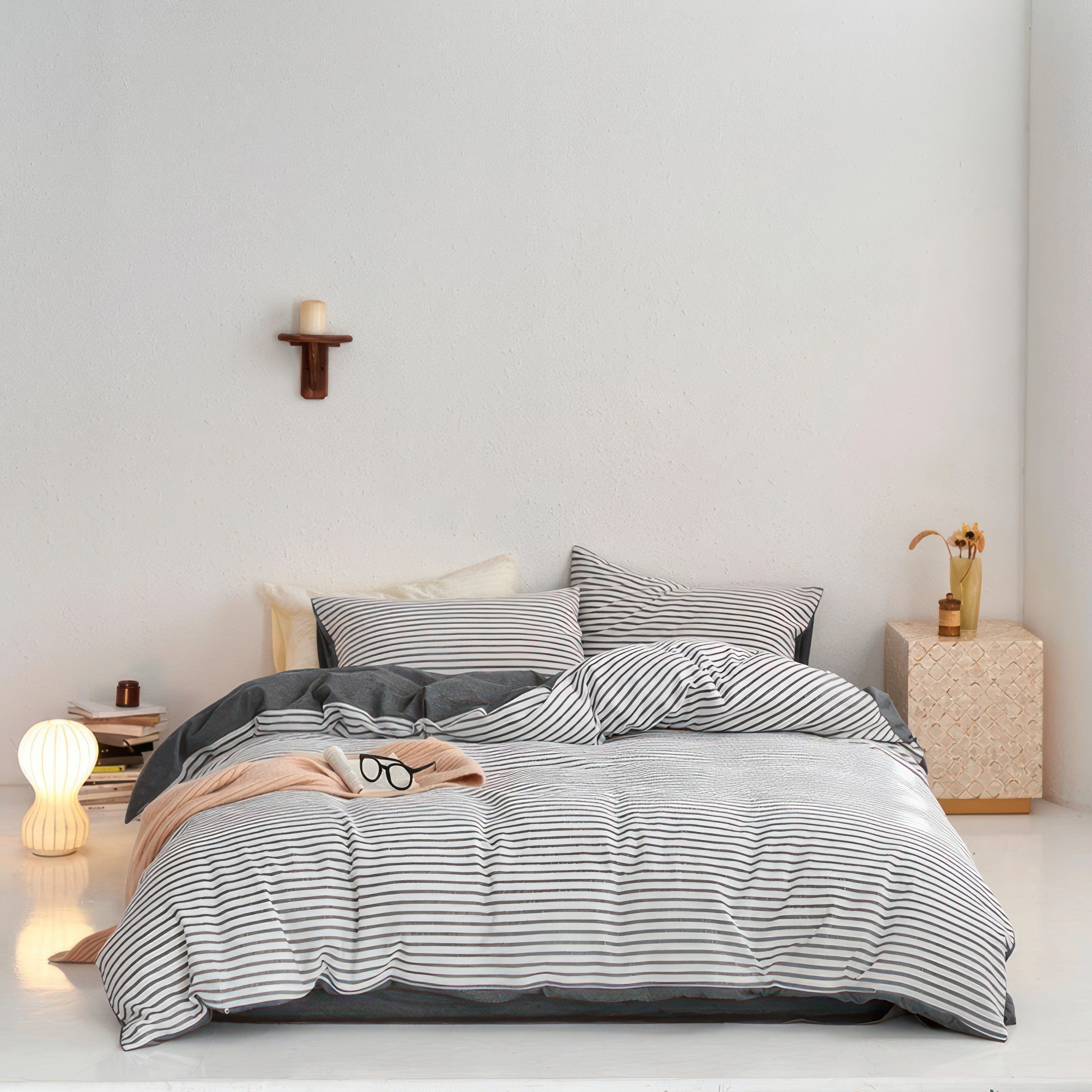 Grey Vis Stripe - Bedding Set