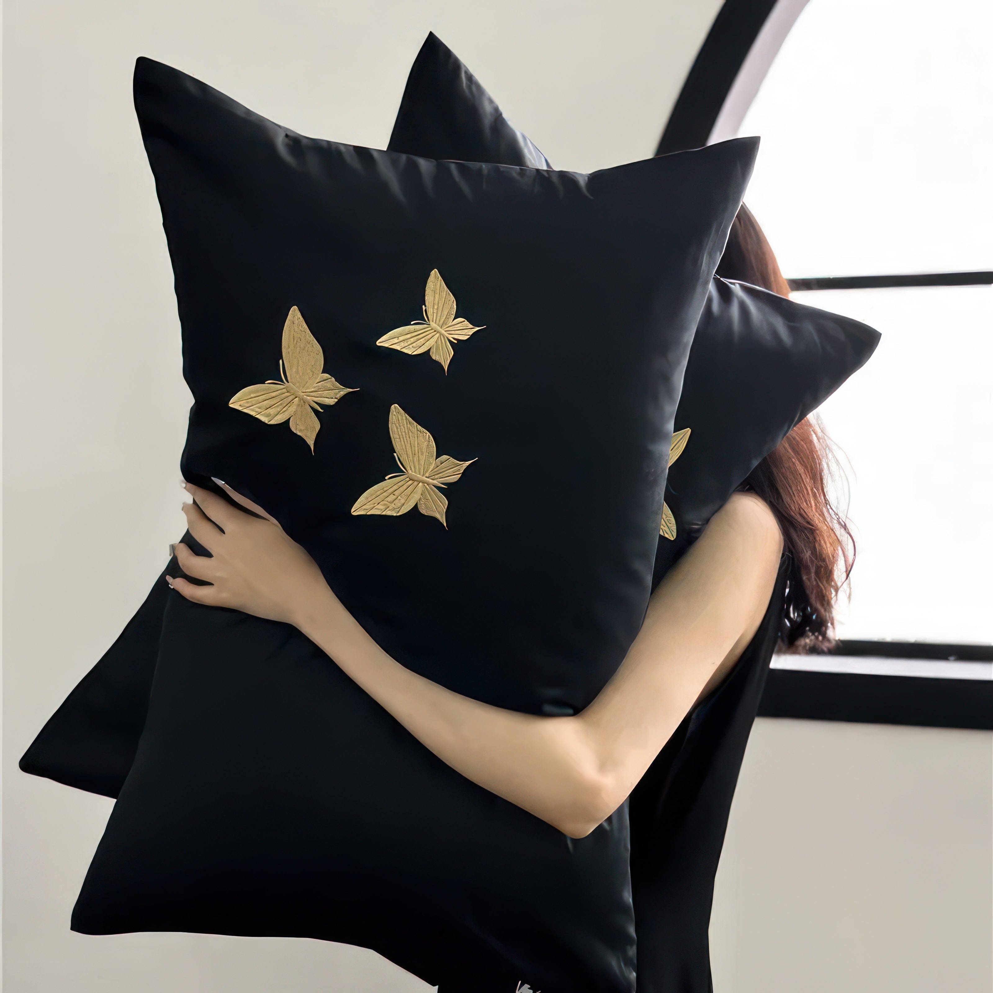 Golden Butterflies - Pillowcase Pair