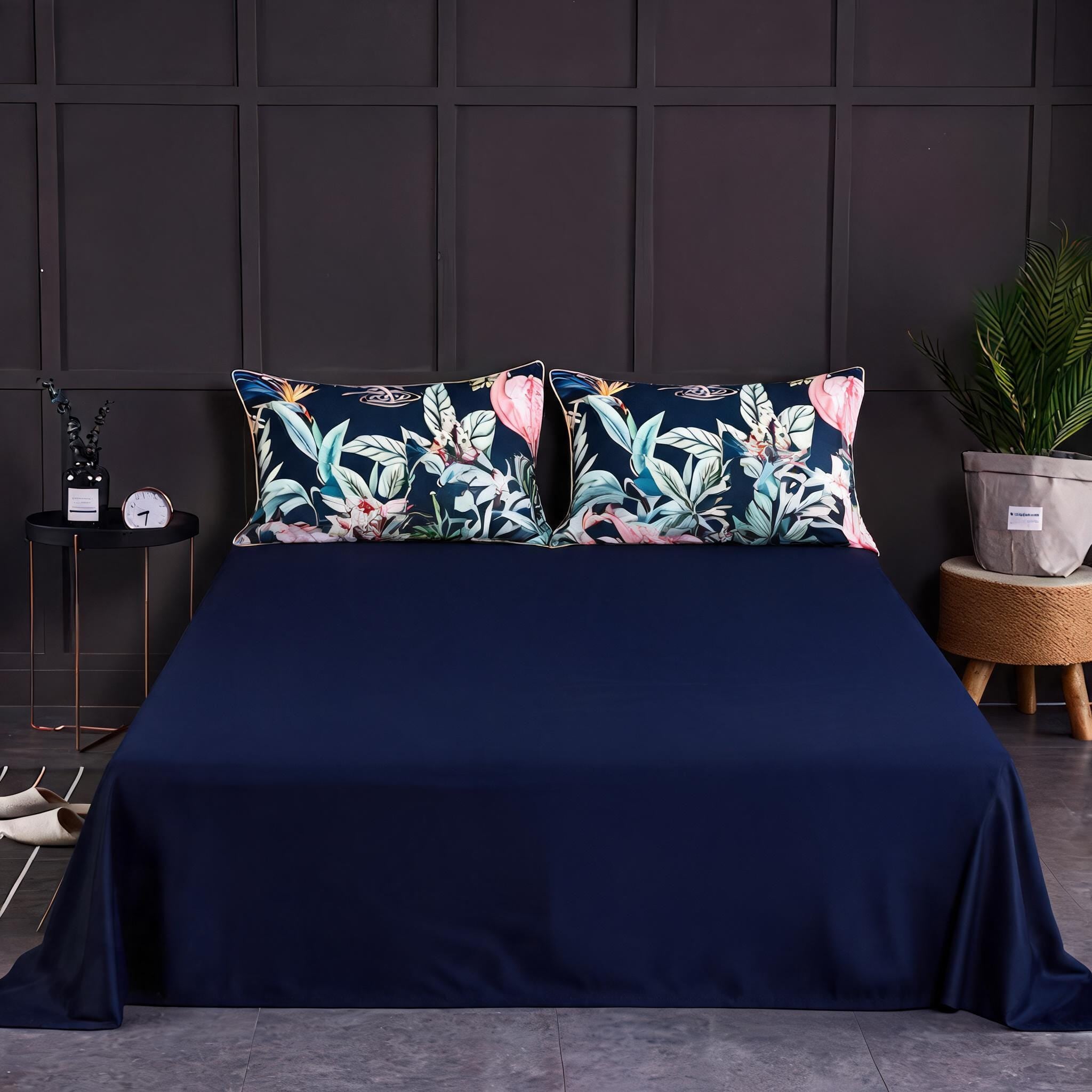 Paradise Flamingo Blue - Flat Sheet