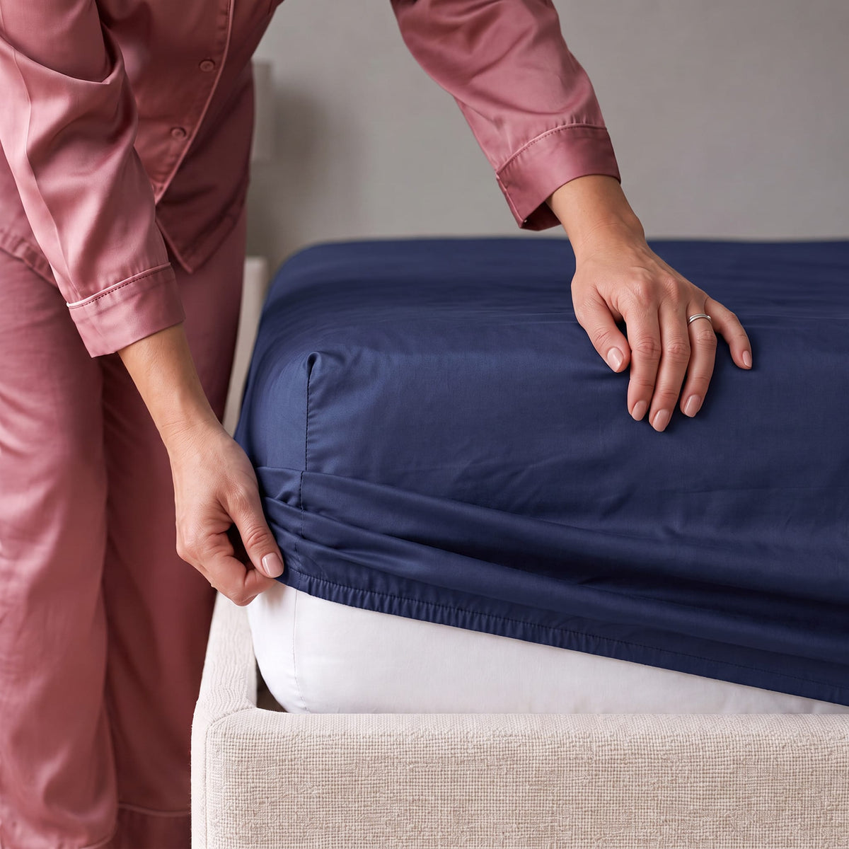 Paradise Flamingo Blue - Fitted Sheet